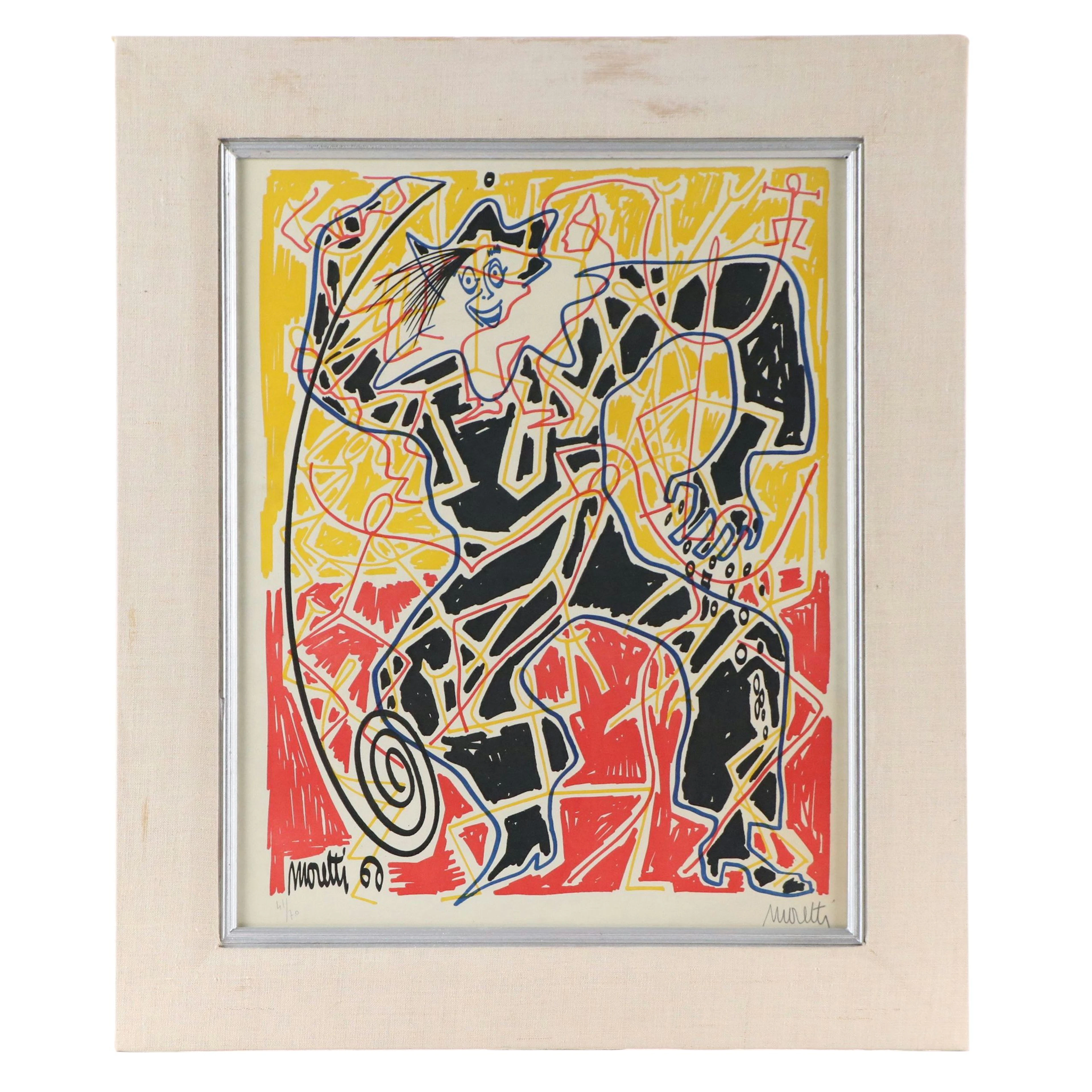 Raymond Moretti Color Lithograph "Arlequin," 1960
