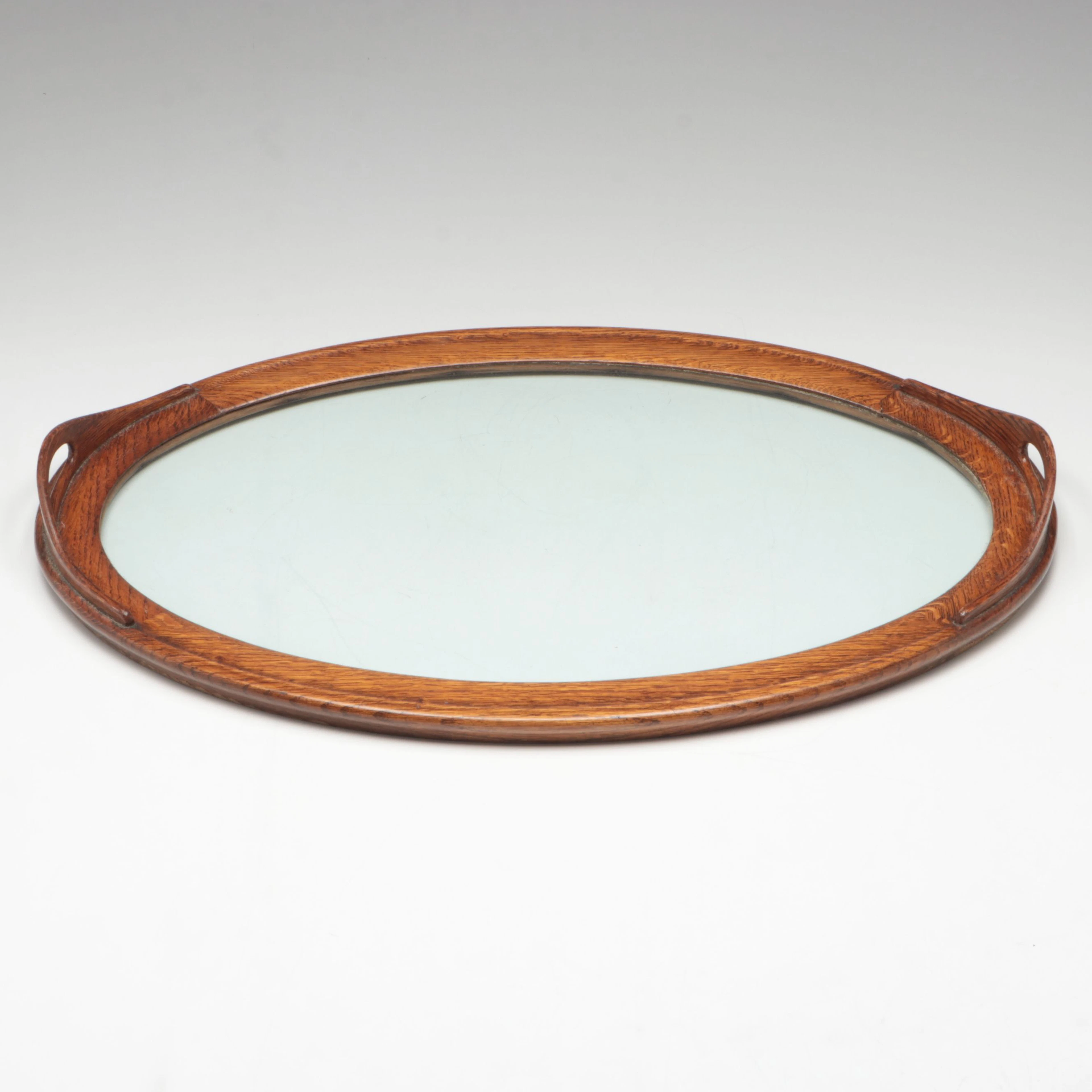 Victorian Style Wood Framed Glass Tray