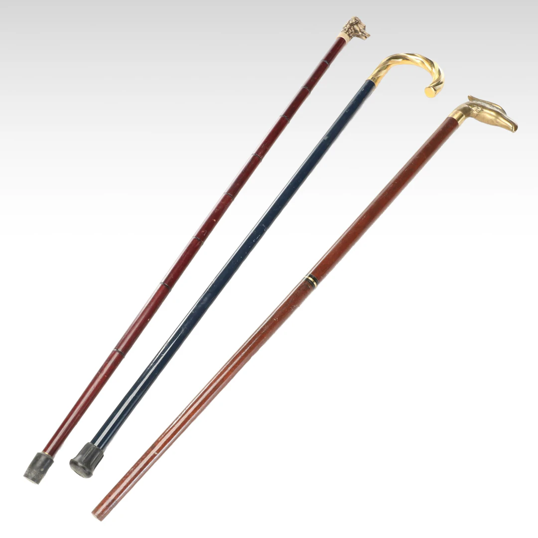 Brass Eagle Head, Crook Handle and More Wood Walking Sticks