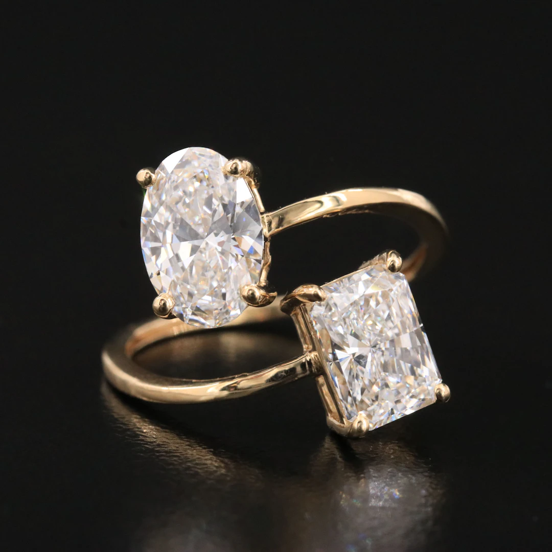 14K 3.19 CTW Lab Grown Diamond Bypass Ring with IGI Reports