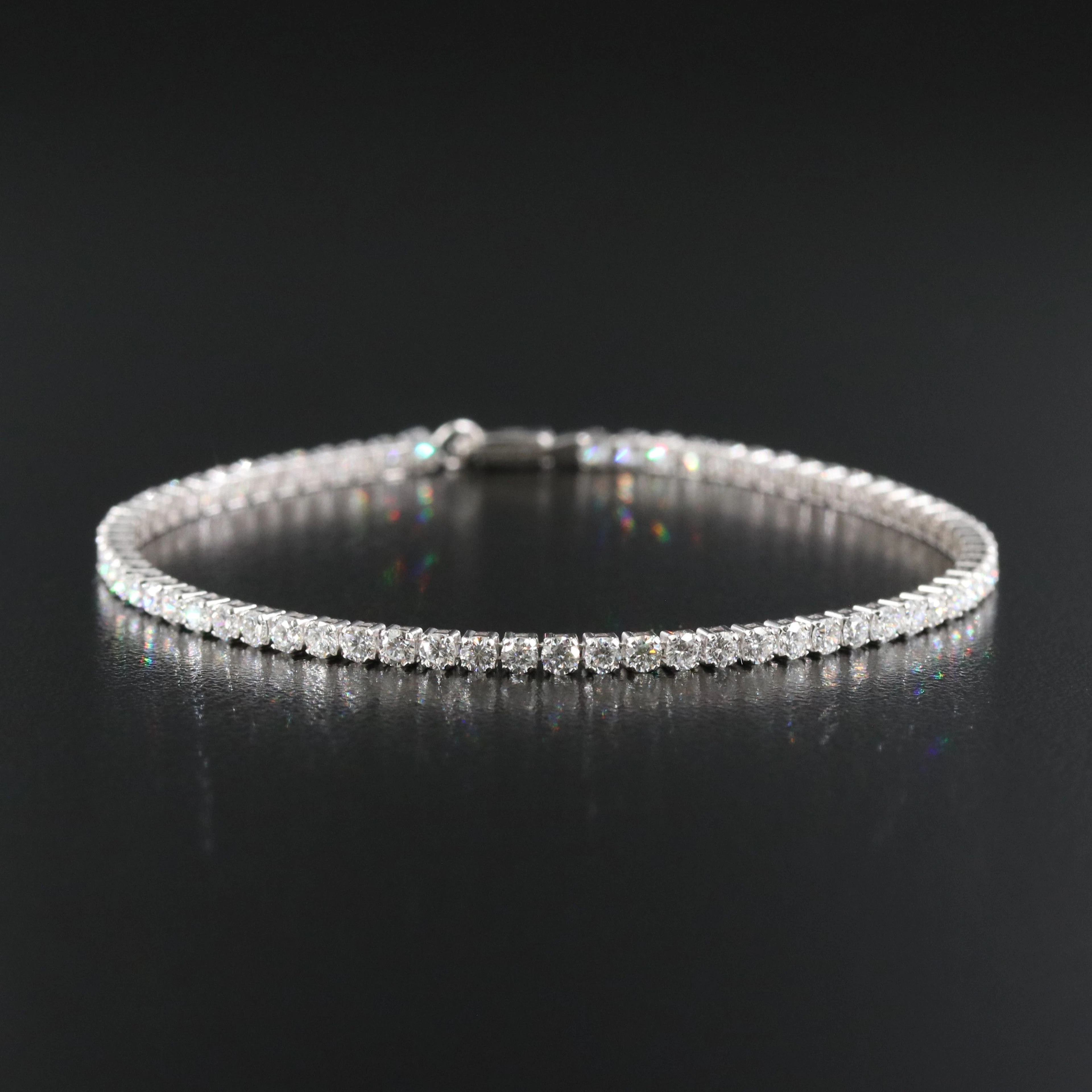 14K 3.21 CTW Lab Grown Diamond Line Bracelet with IGI Report