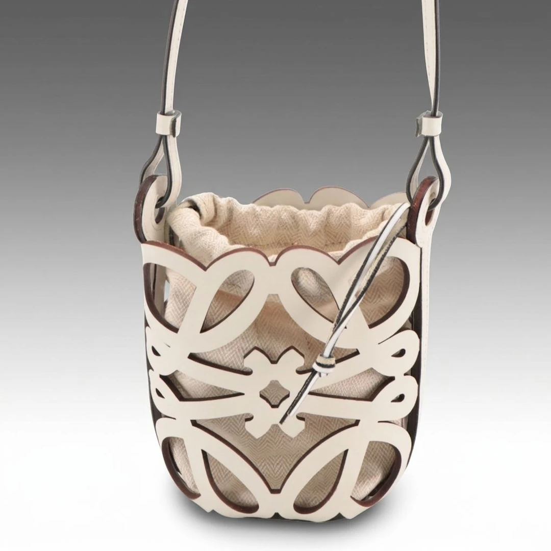 Loewe Anagram Cutout Pocket Crossbody Bag in Leather