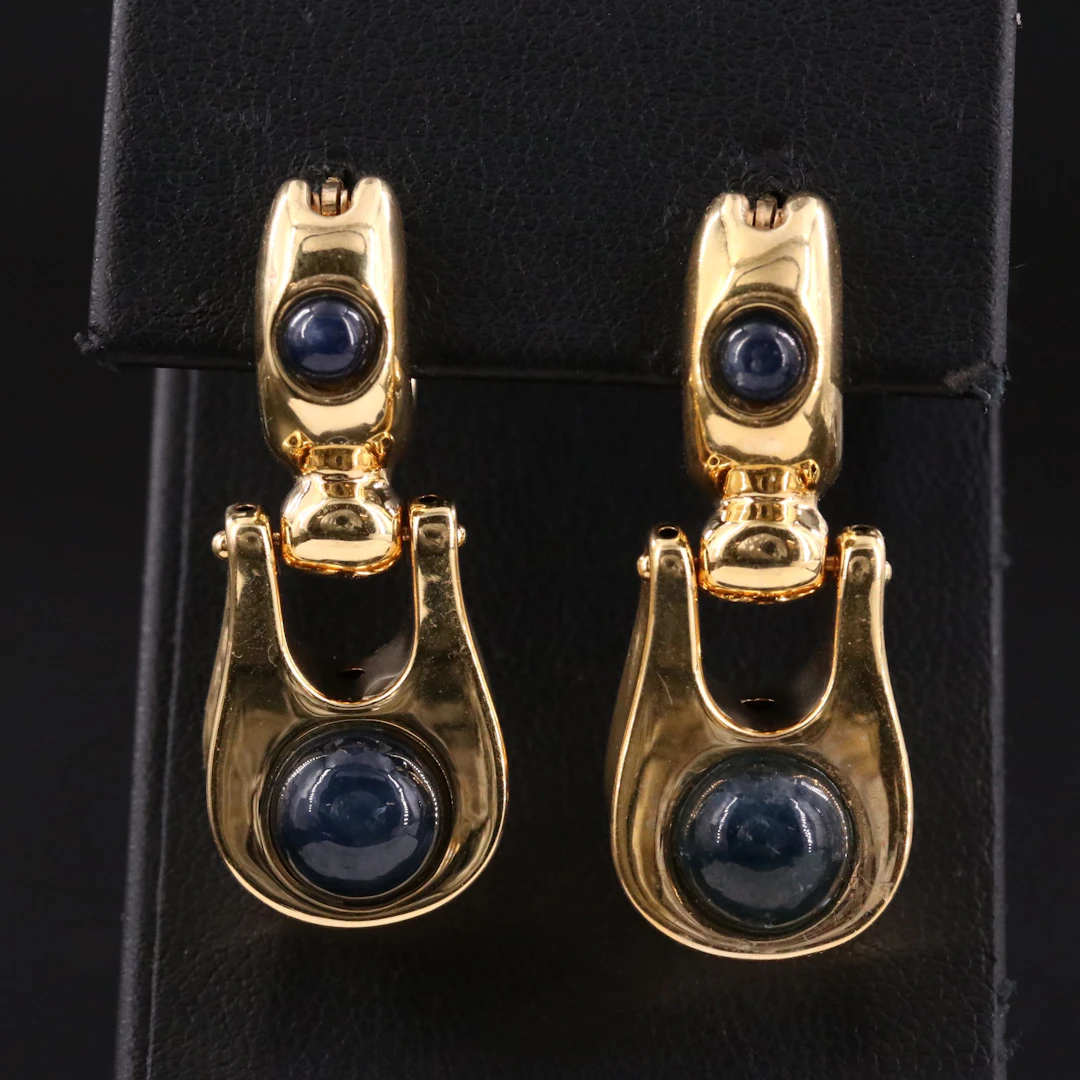 14K Electroformed Sapphire Drop Earrings