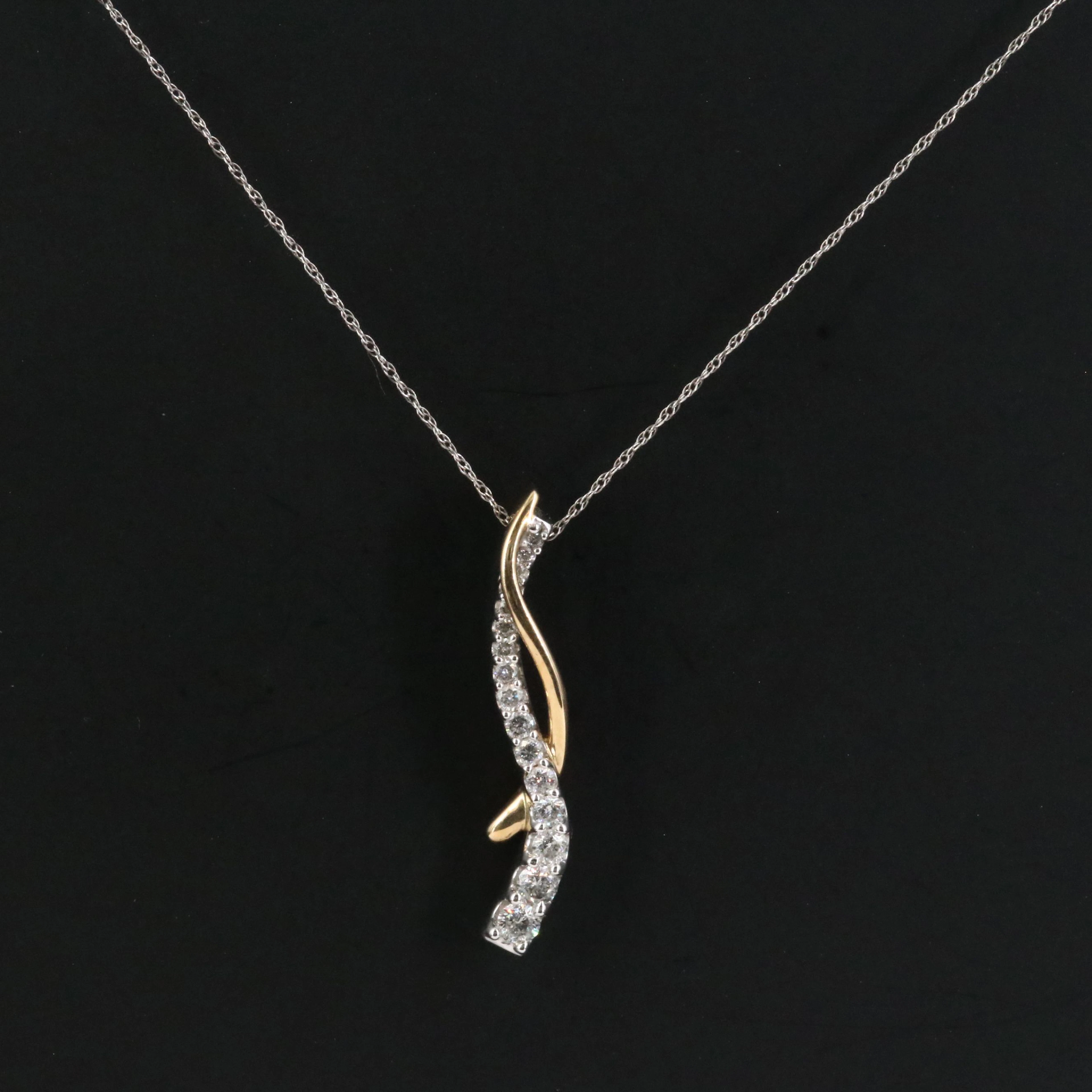 14K 0.66 CTW Diamond Journey Pendant Necklace