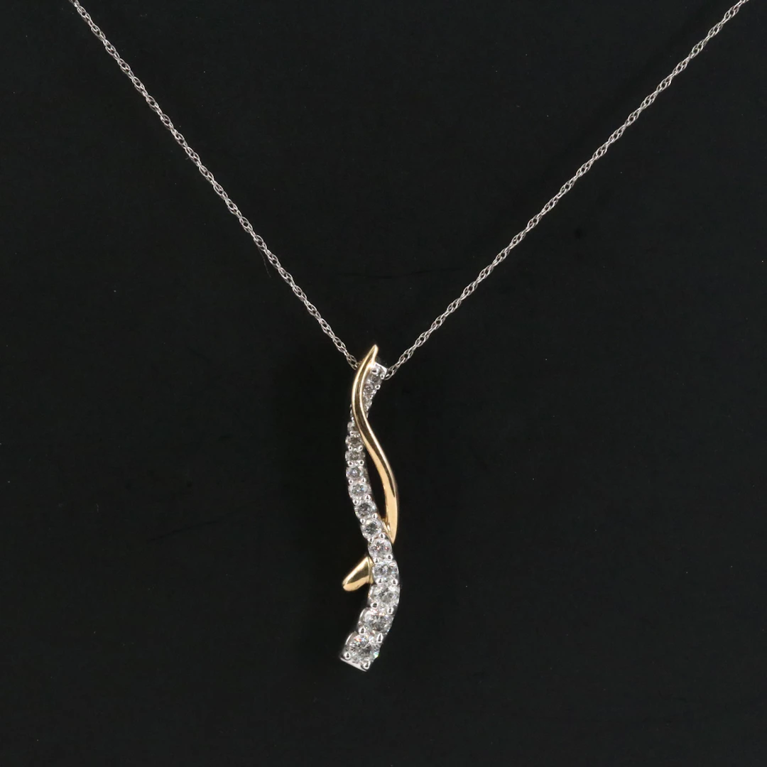 14K 0.66 CTW Diamond Journey Pendant Necklace