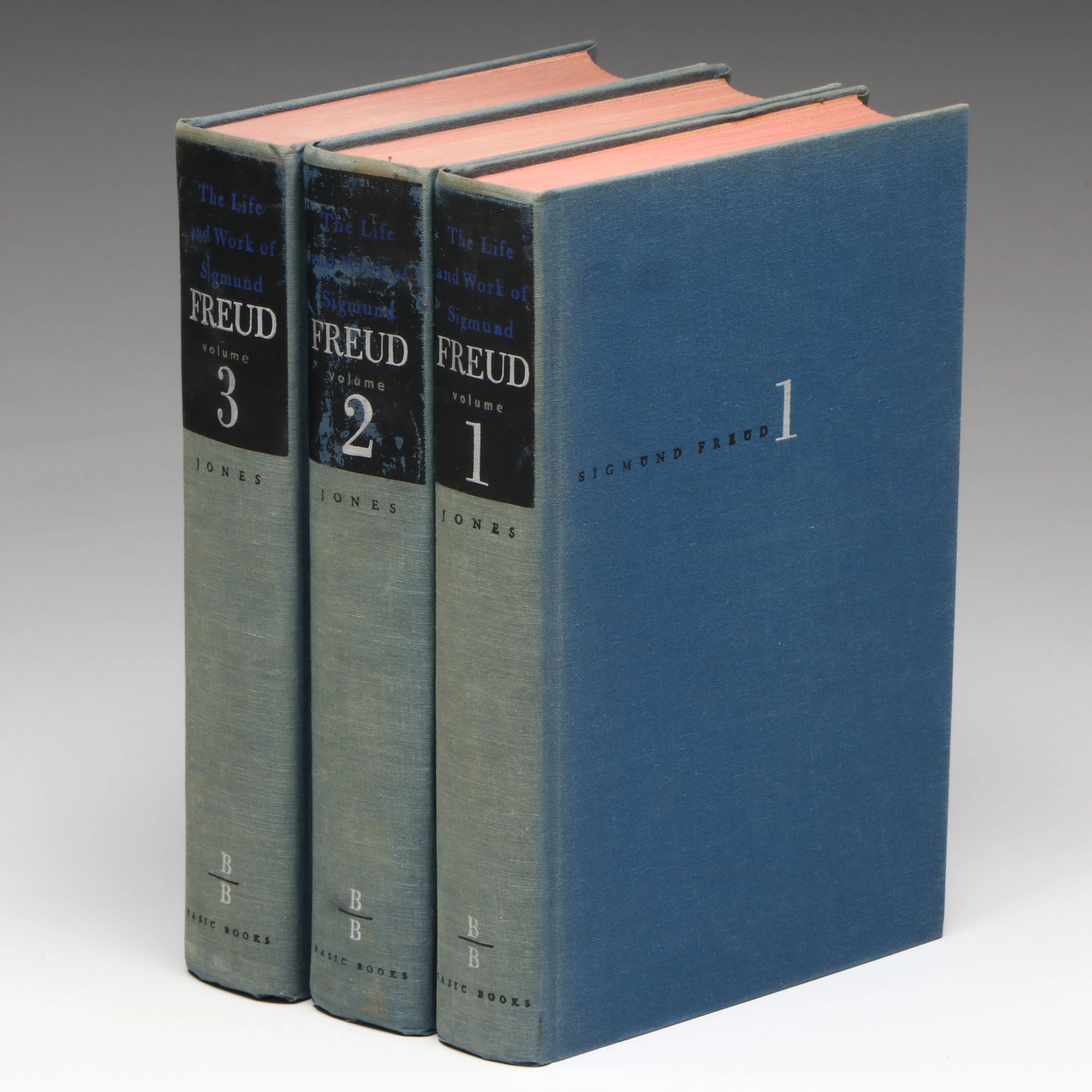"The Life and Works of Sigmund Freud" Three-Volume Set by Ernest Jones, 1953–57