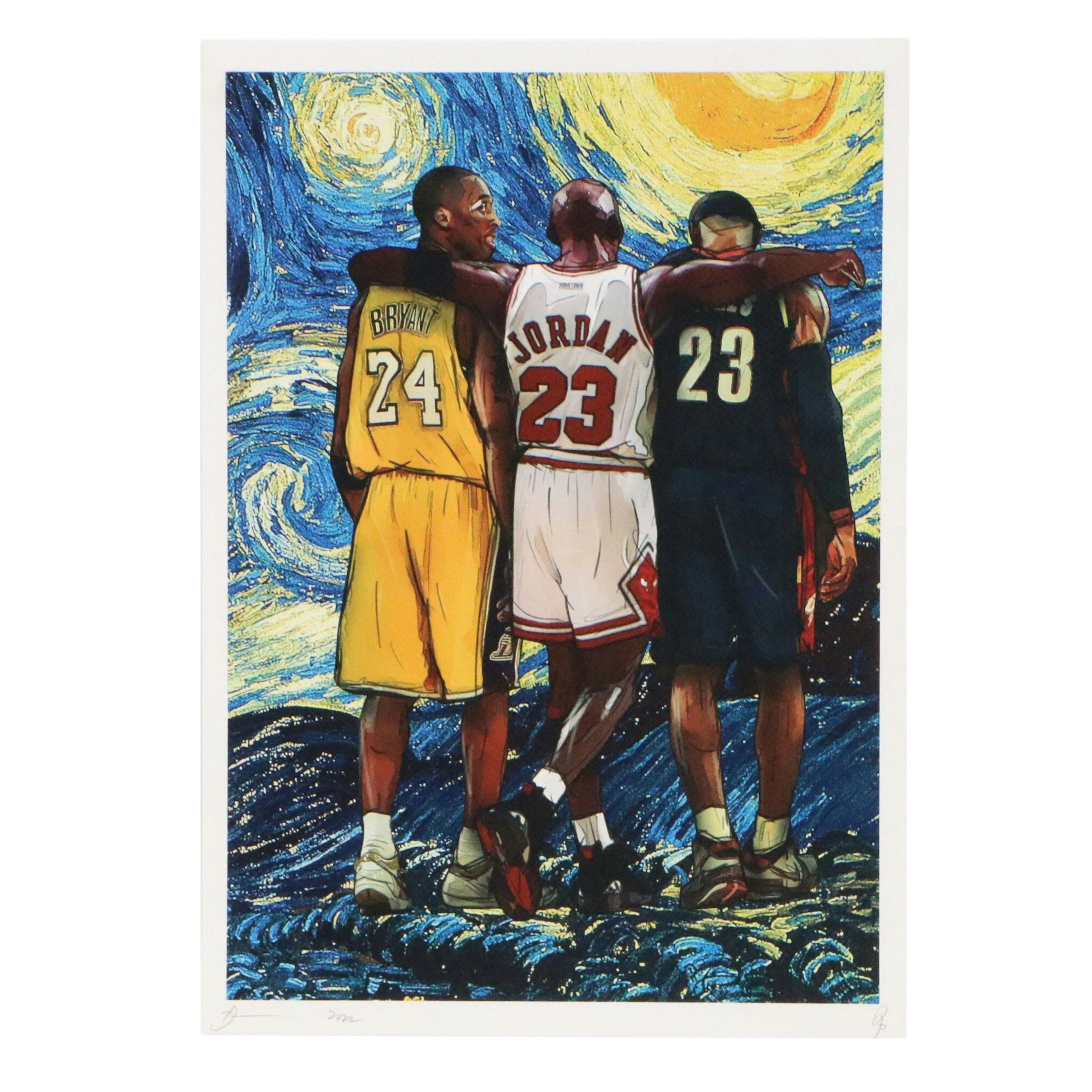 Death NYC Pop Art Digital Collage Featuring NBA All-Stars x Van Gogh, 2022