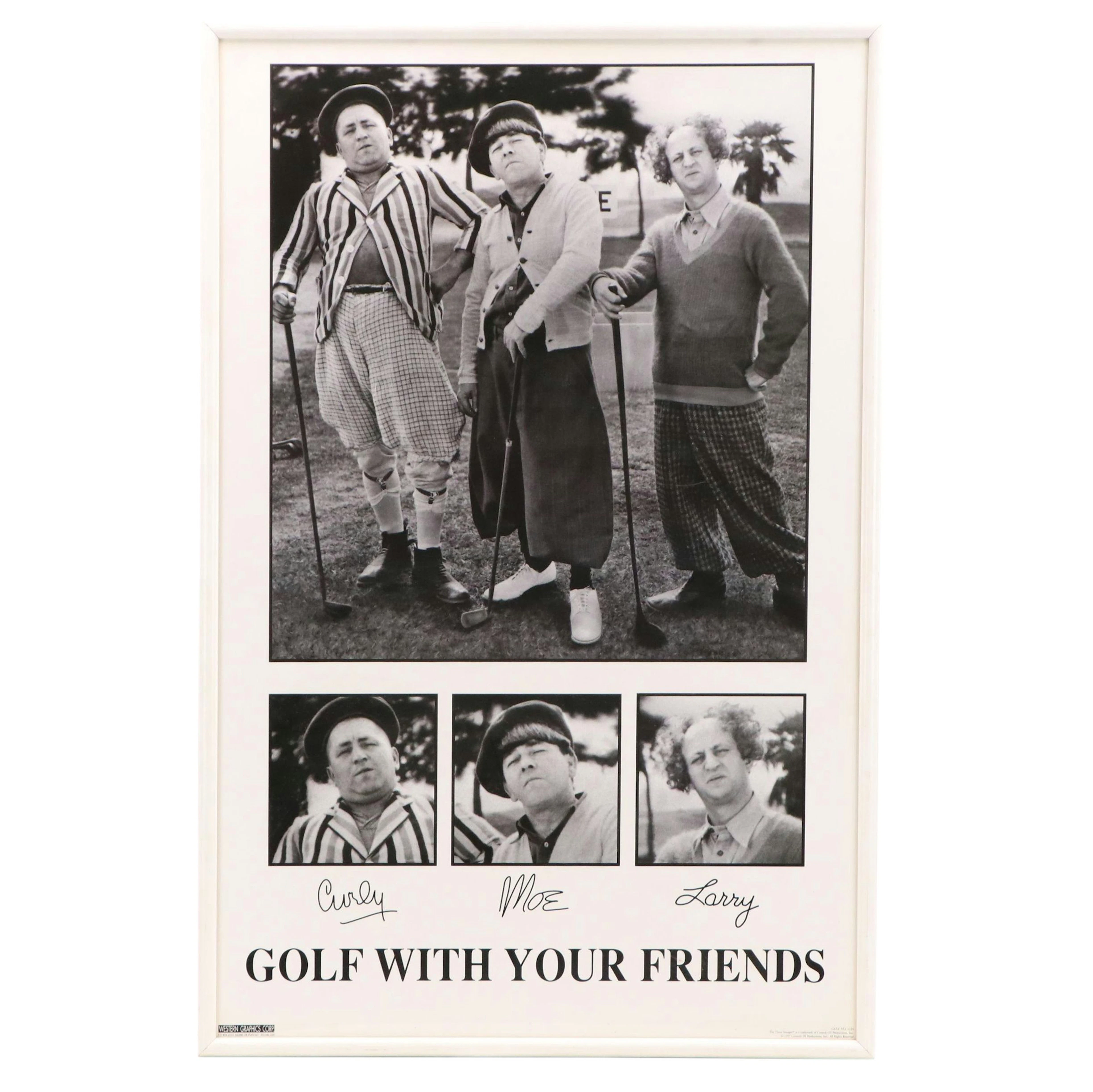 The Three Stooges Offset Lithograph "Golf With Your Friends" Poster, 1997