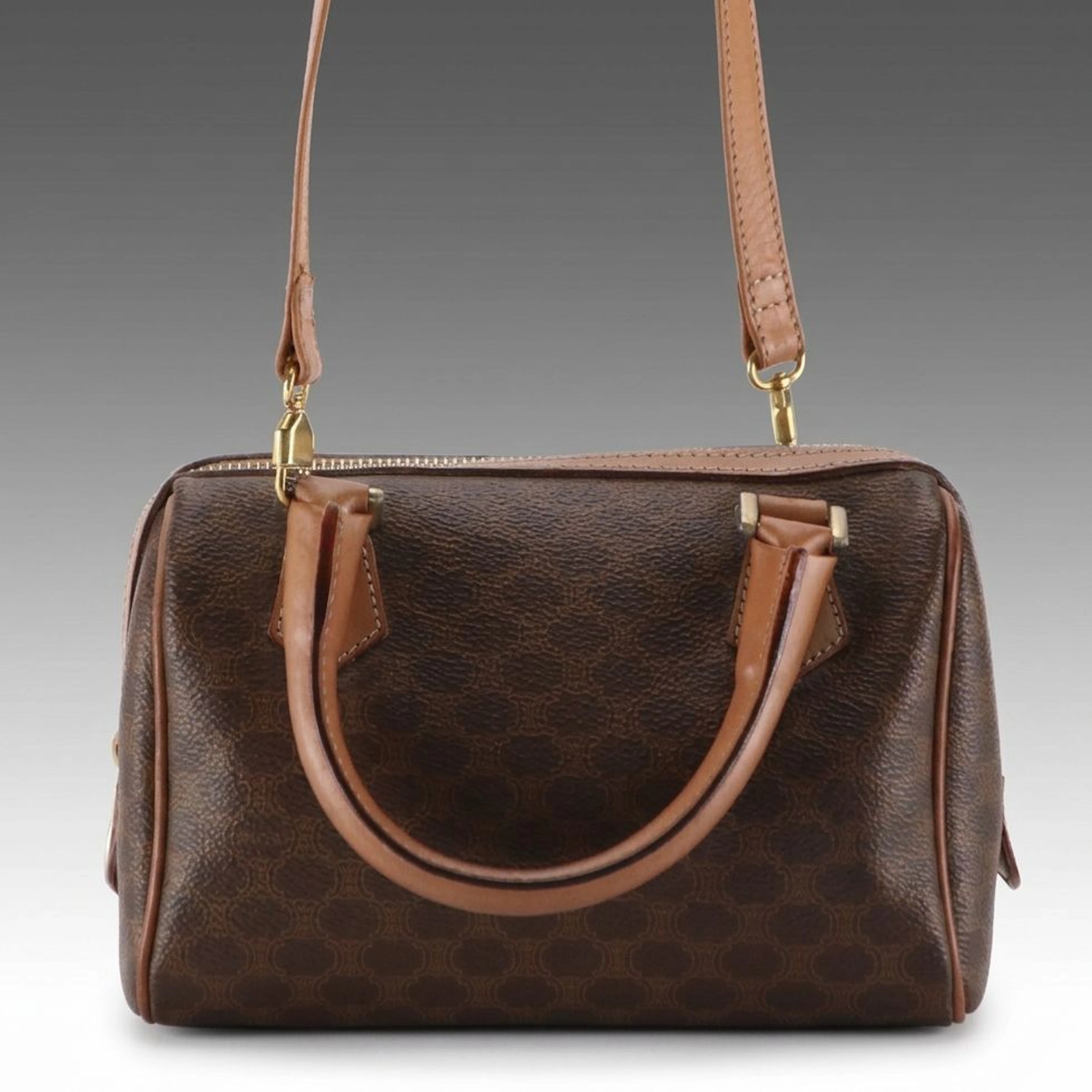 Celine Mini Handbag in Macadam Canvas and Leather