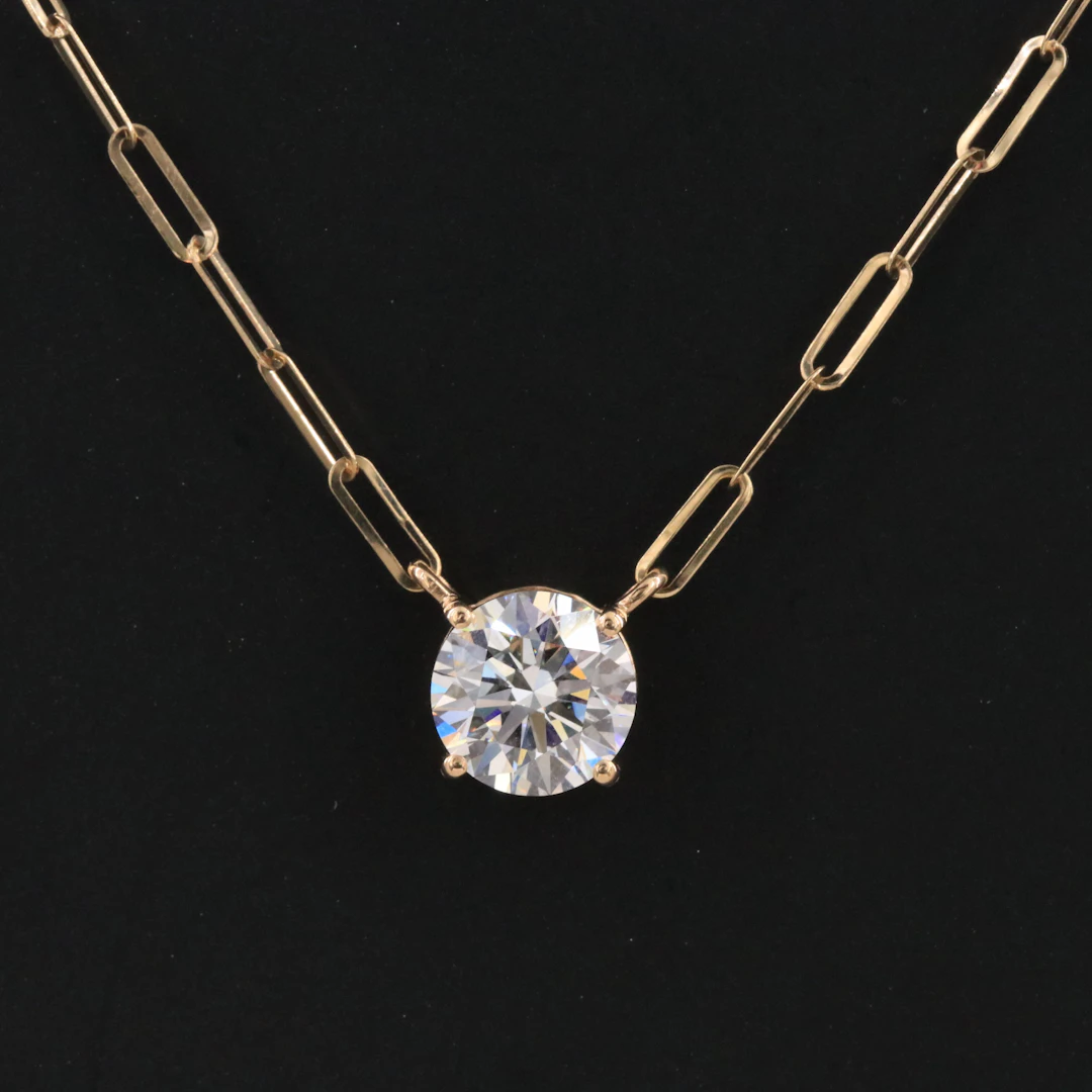 14K 1.54 CT Lab Grown Diamond Necklace with IGI Report