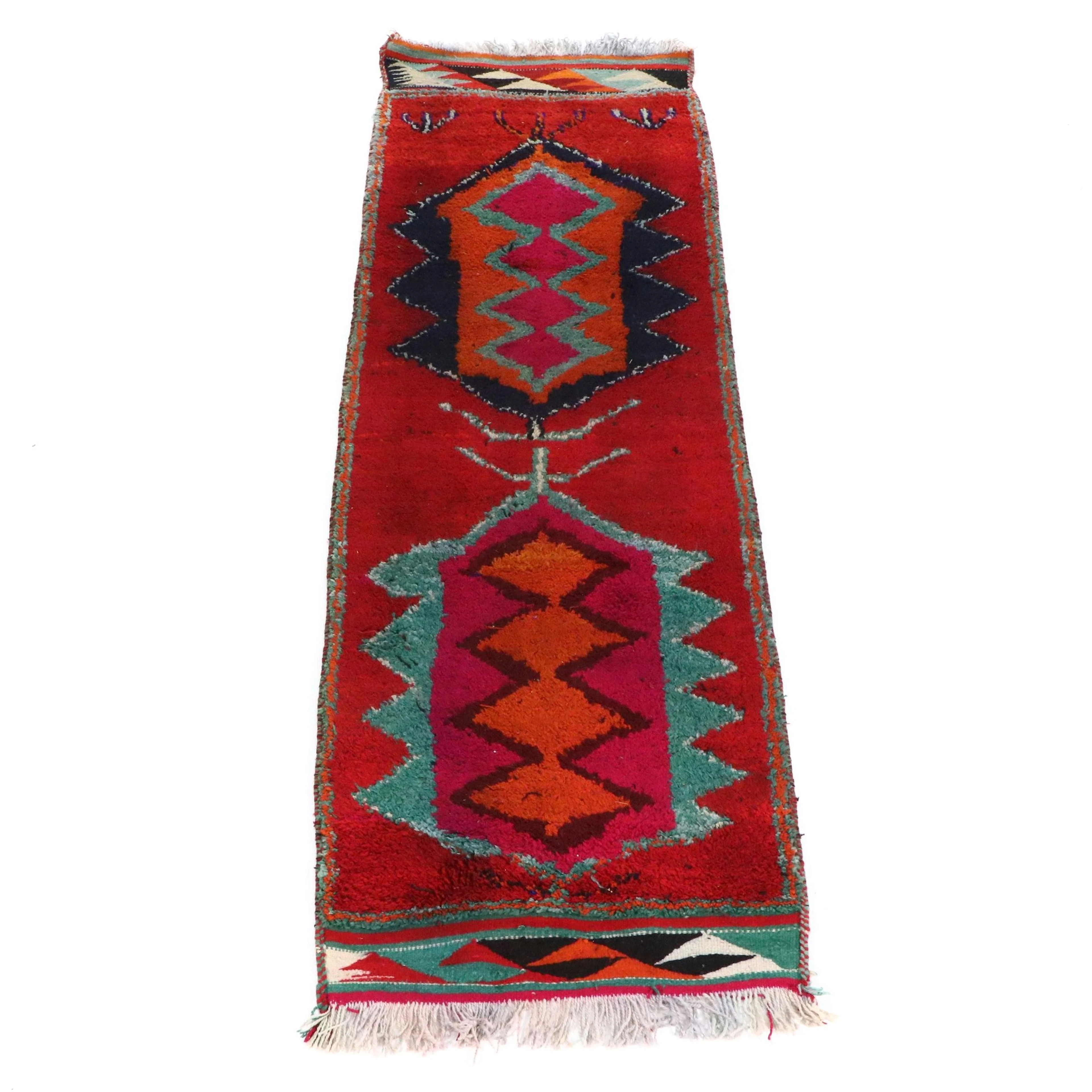 3'5 x 10'9 Hand-Knotted Moroccan Azilal Berber Long Rug