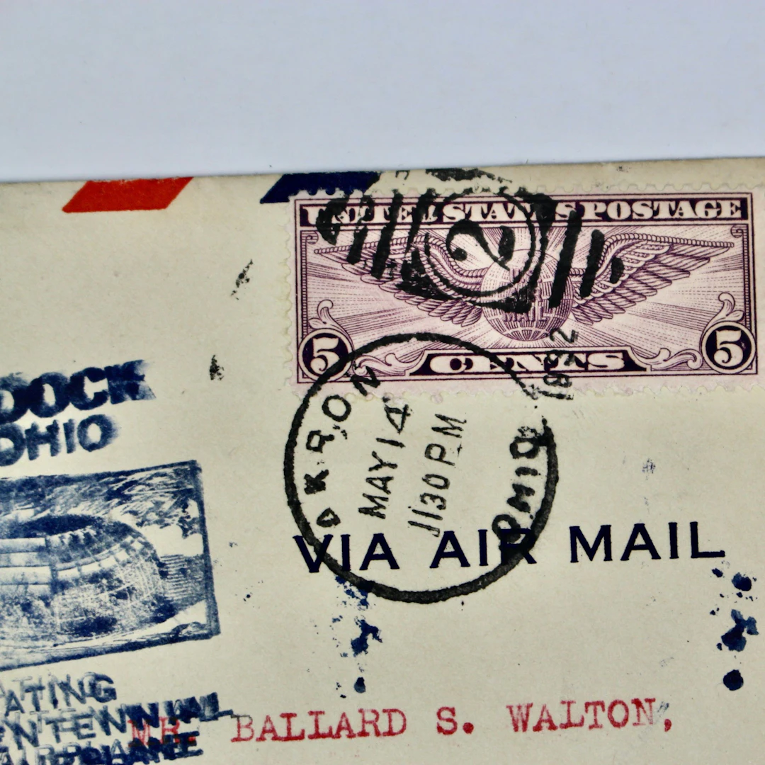 1932 Zeppelin Postal Cover, Special Mail Dispatch by Goodyear Airship