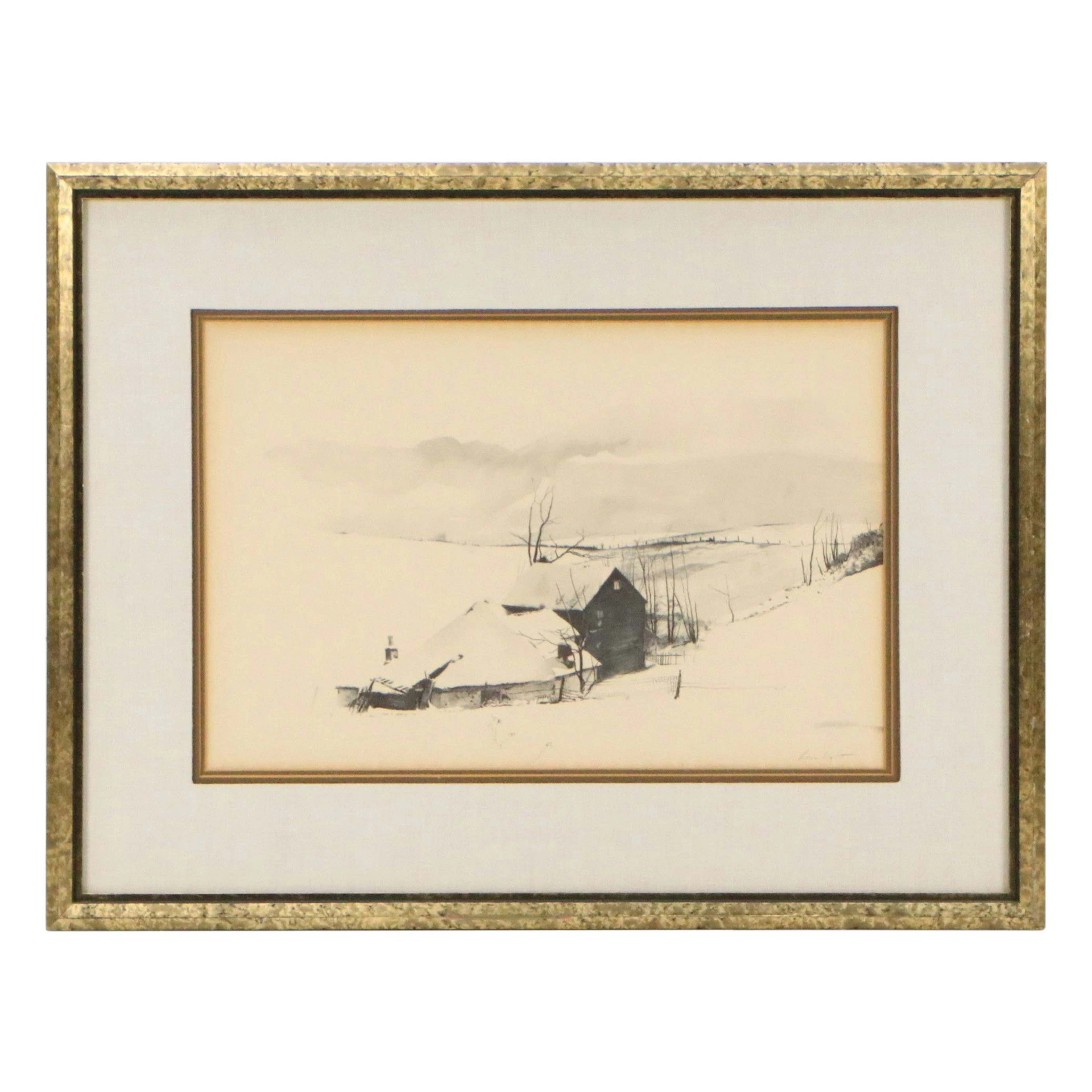 After Andrew Wyeth Offset Lithograph "The Corner," Late 20th Century