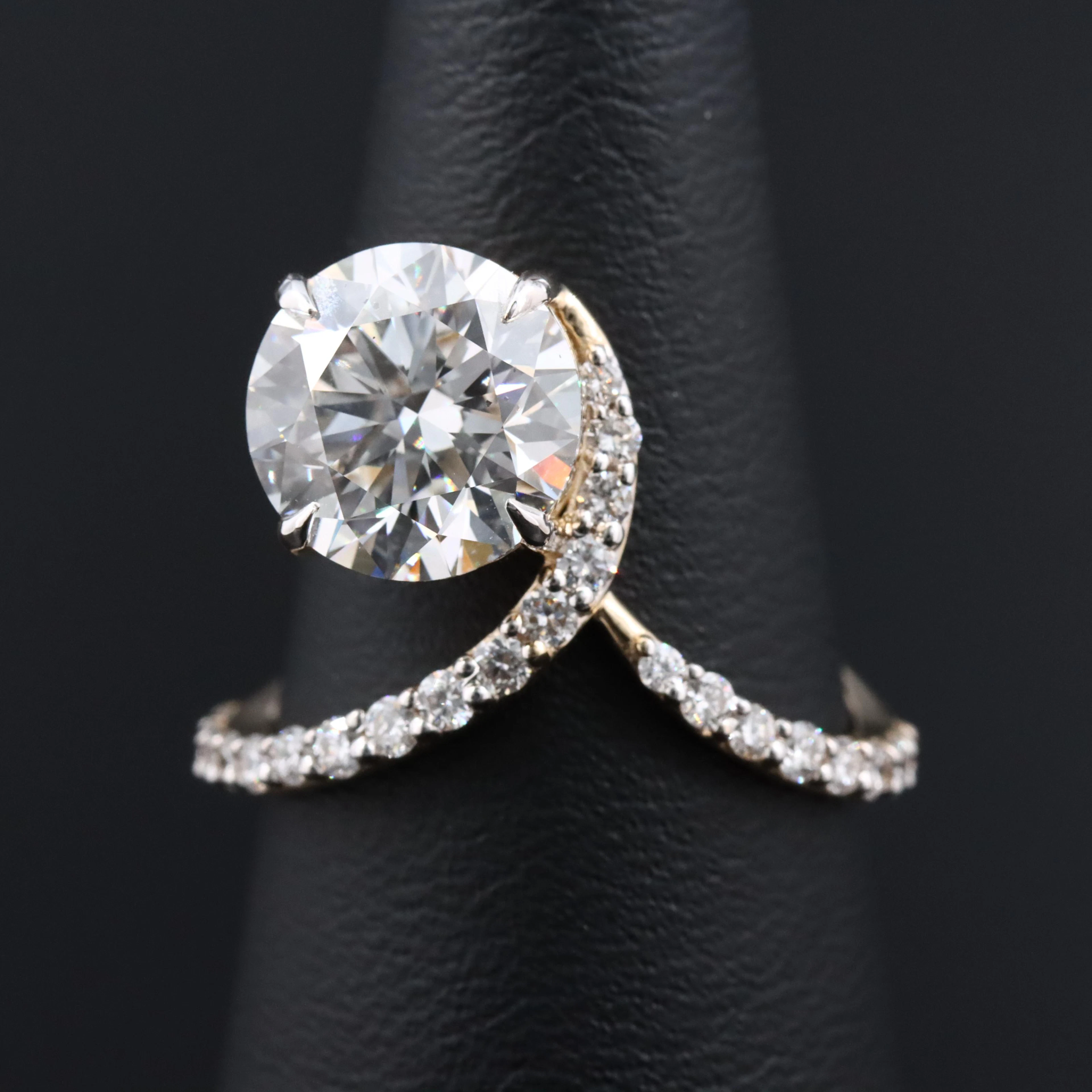 14K 3.60 CTW Lab Grown Diamond Aigrette Ring with IGI Report