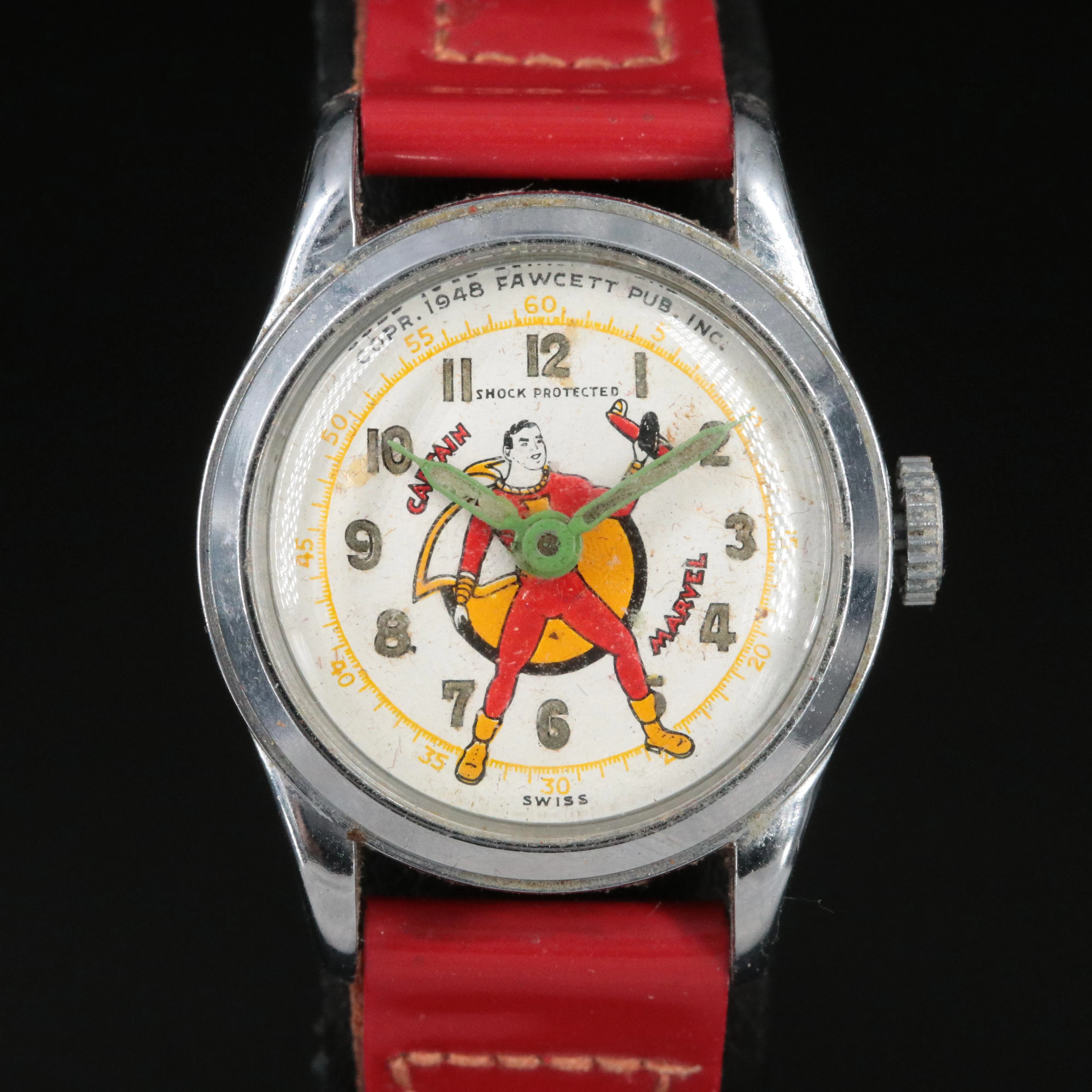 Vintage Captain Marvel Deluxe Stem Wind Watch