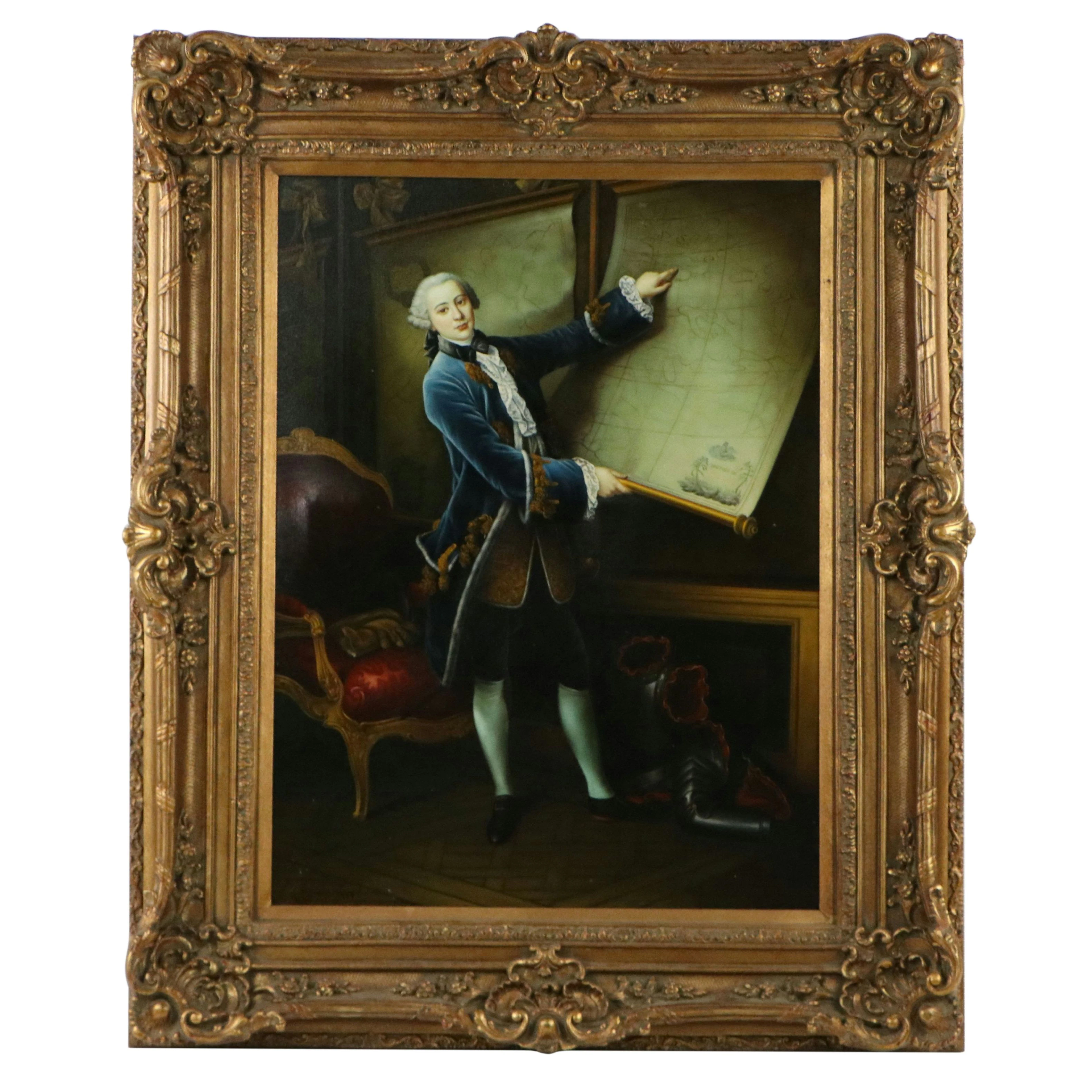 Copy Oil Painting After François-Hubert Drouais of Comte de Vaudreuil Portrait