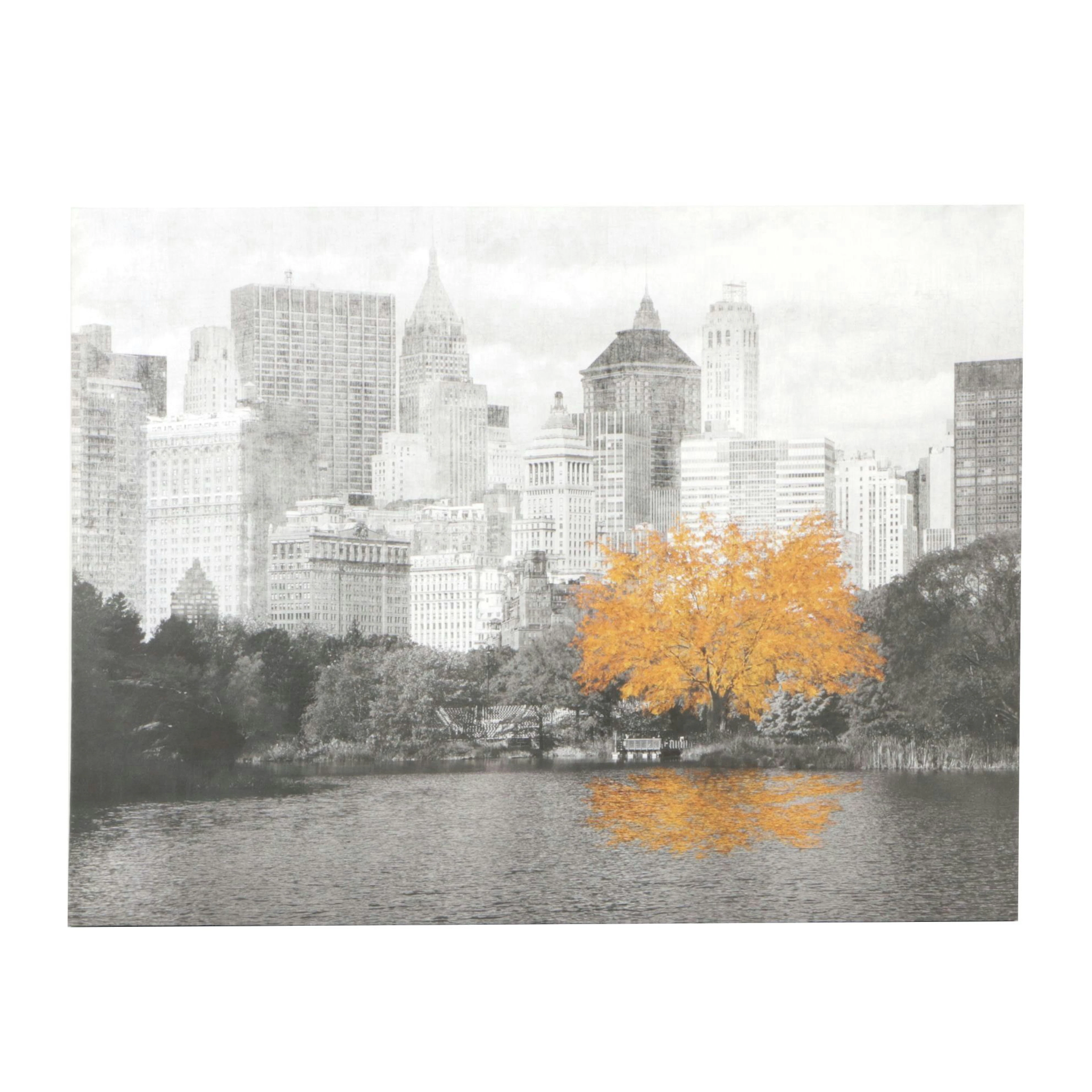 Selective Color Canvas Print of Cityscape