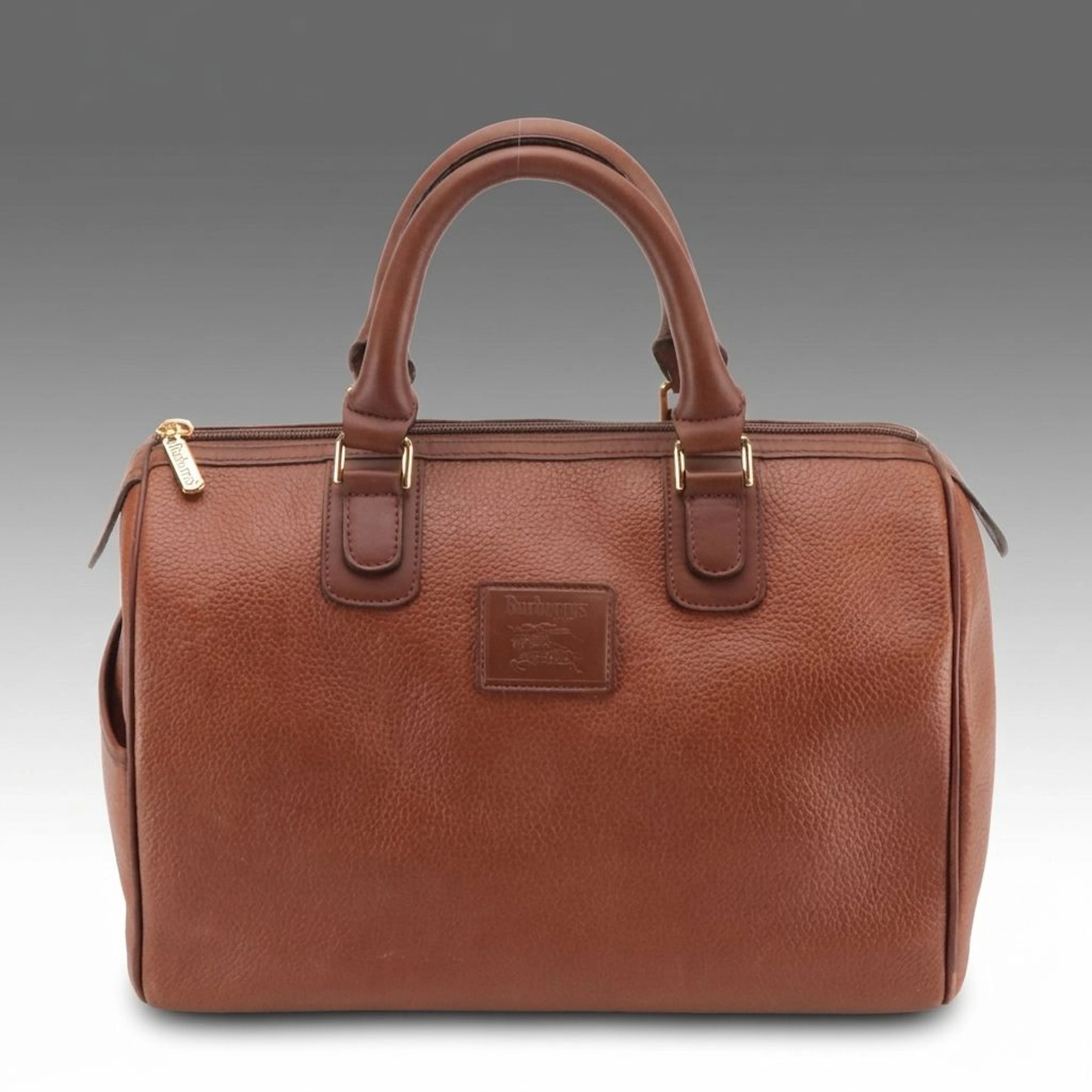 Burberrys Leather Top Handle Bag