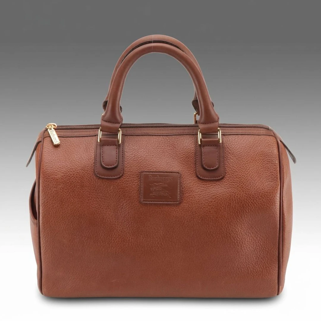 Burberrys Leather Top Handle Bag