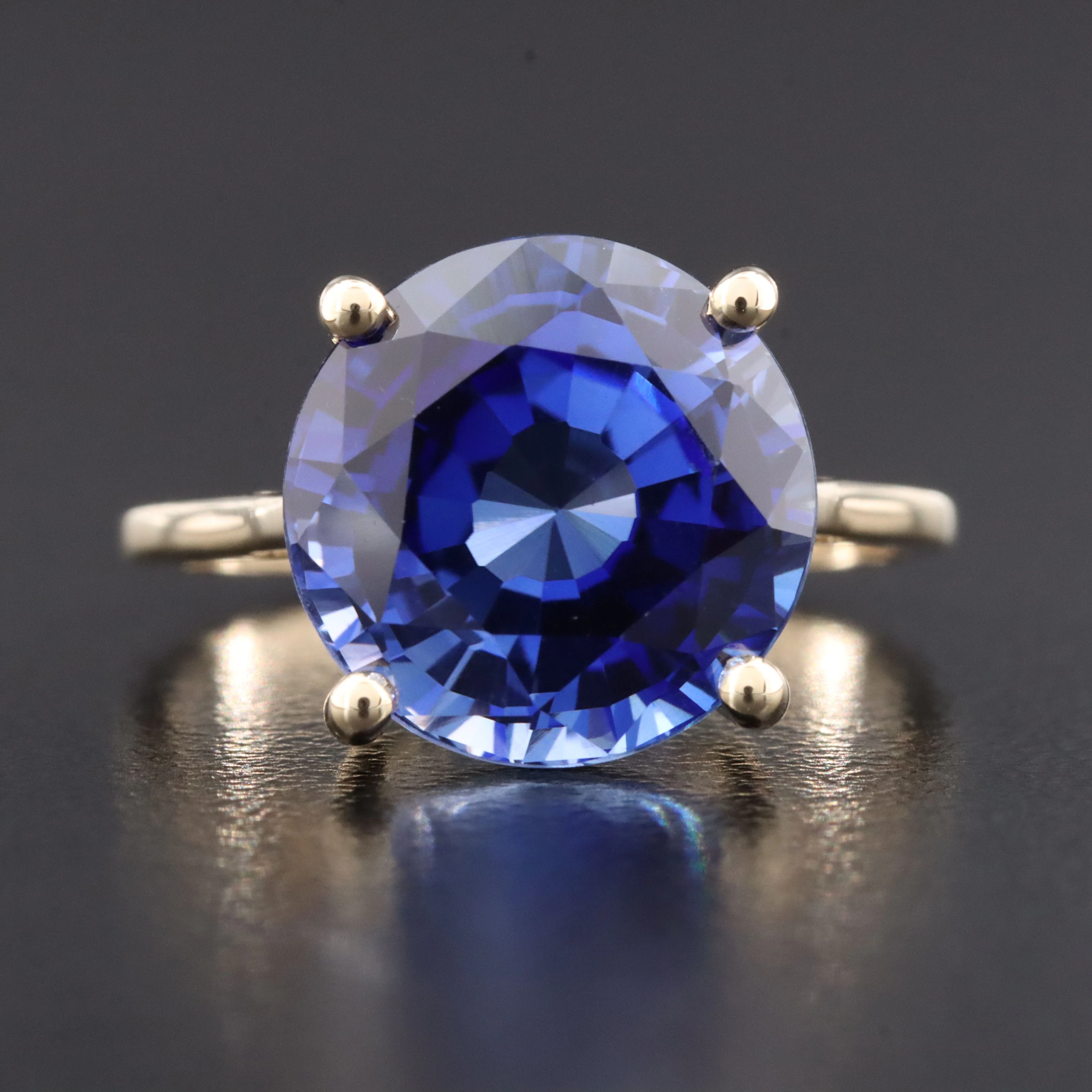 14K 8.00 CT Sapphire Solitaire Ring