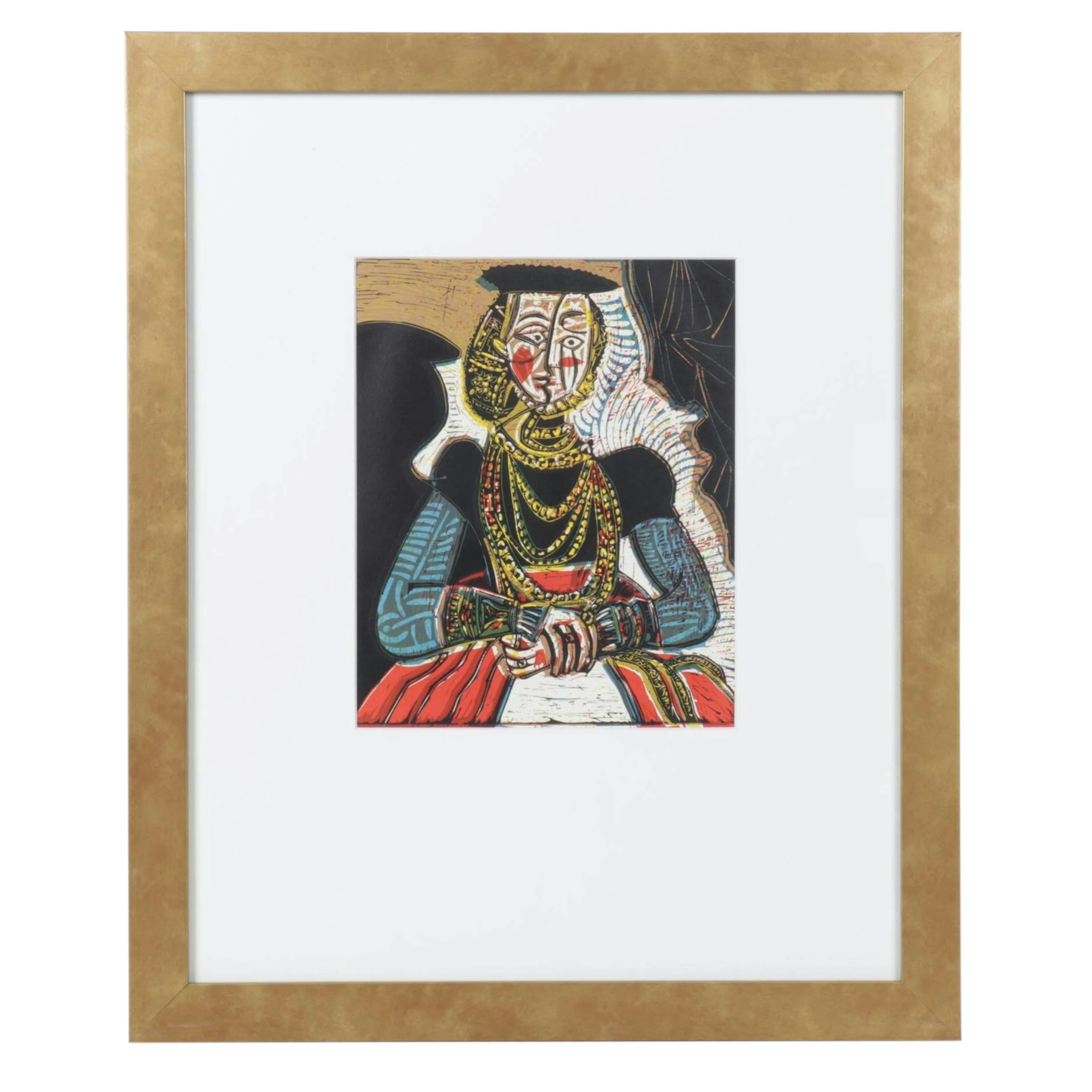 Pablo Picasso Linocut "Portrait of a Lady after Lucas Cranach", 1962