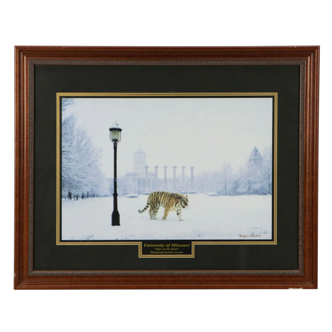 Bart Larson Offset Lithograph "Tiger on the Quad," 21st Century
