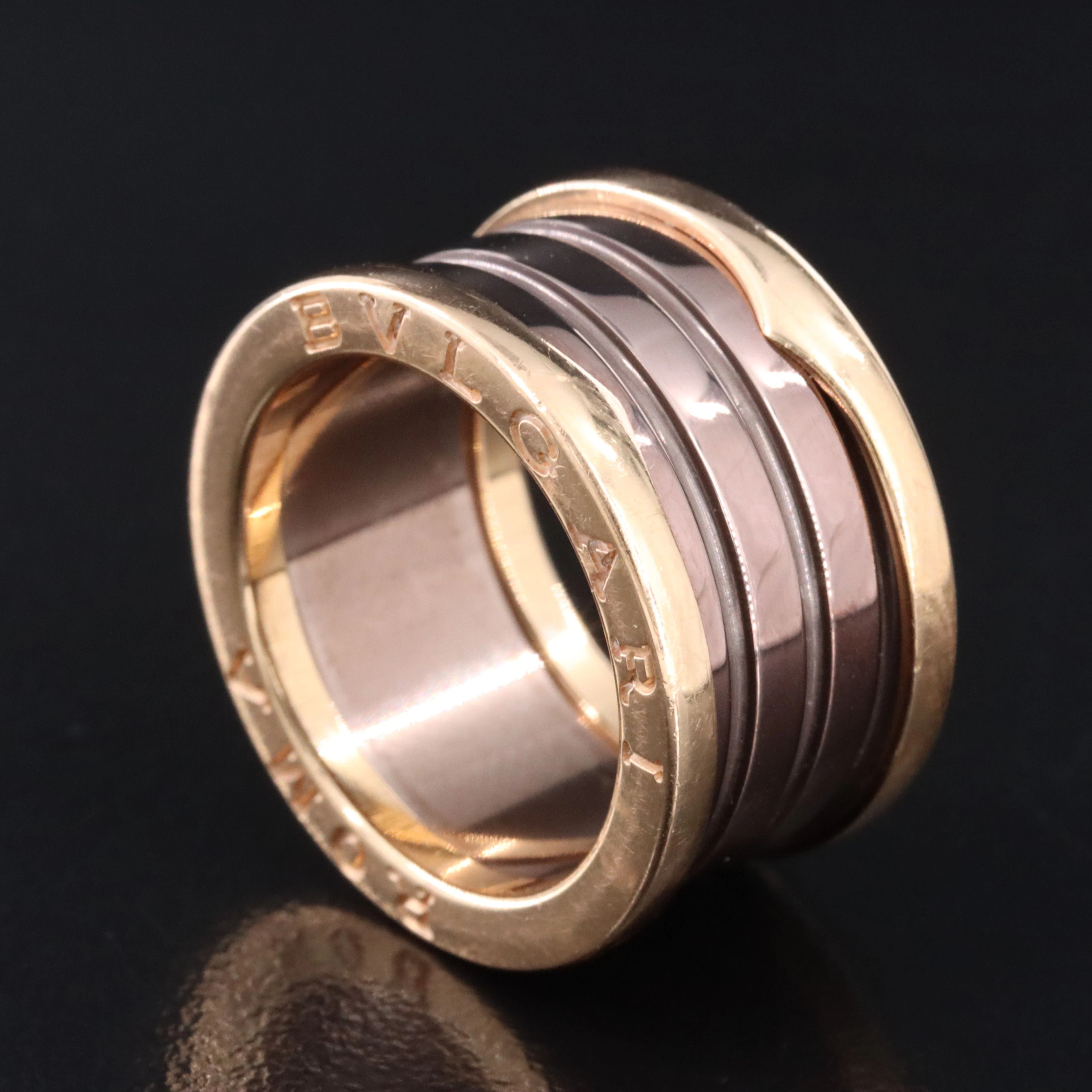 Bulgari BVLGARI Roma B. Zero 1 18K Rose Gold and Bronze Ceramic Ring
