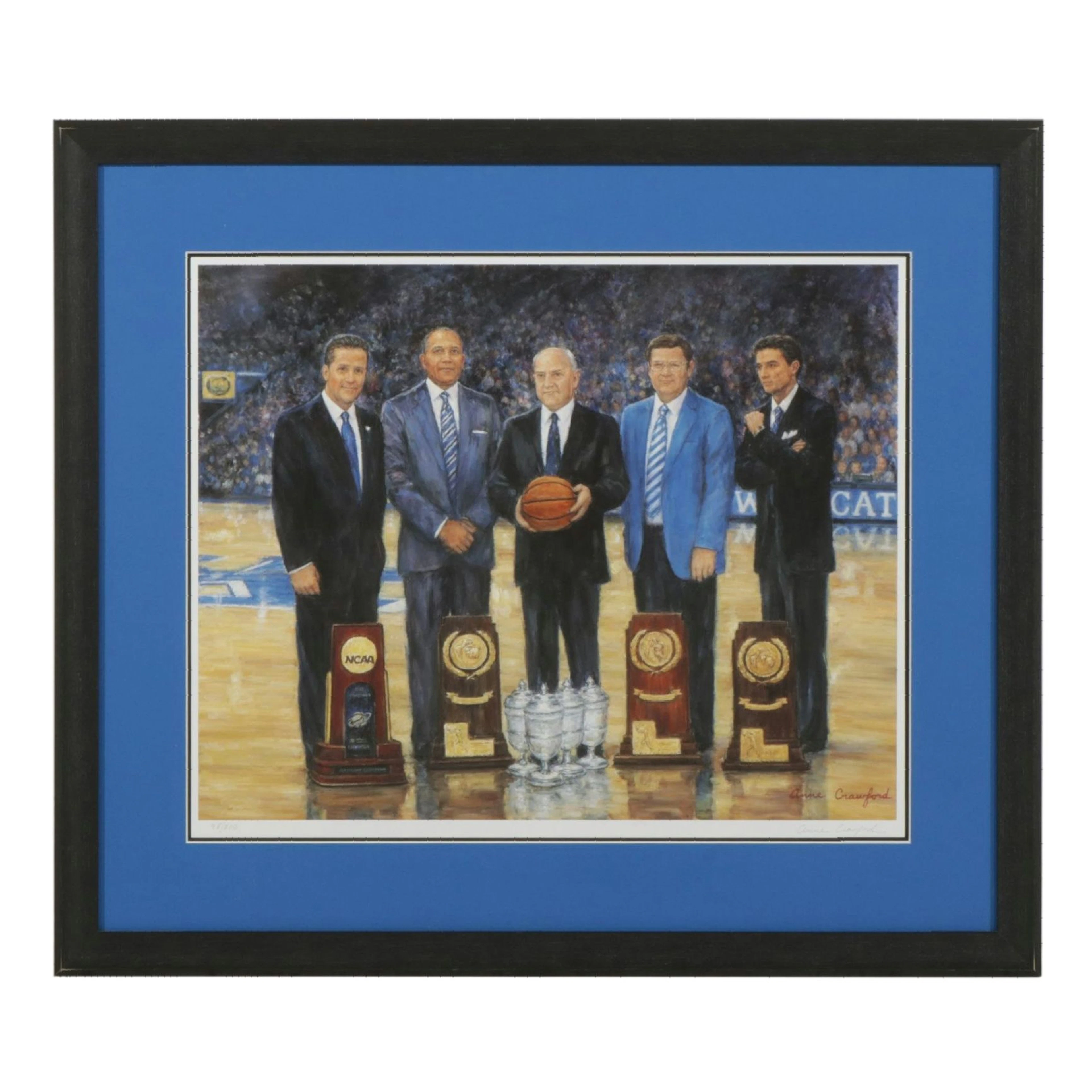 Anne Crawford Giclée after Oil Painting of U.K. Basketball Coaches