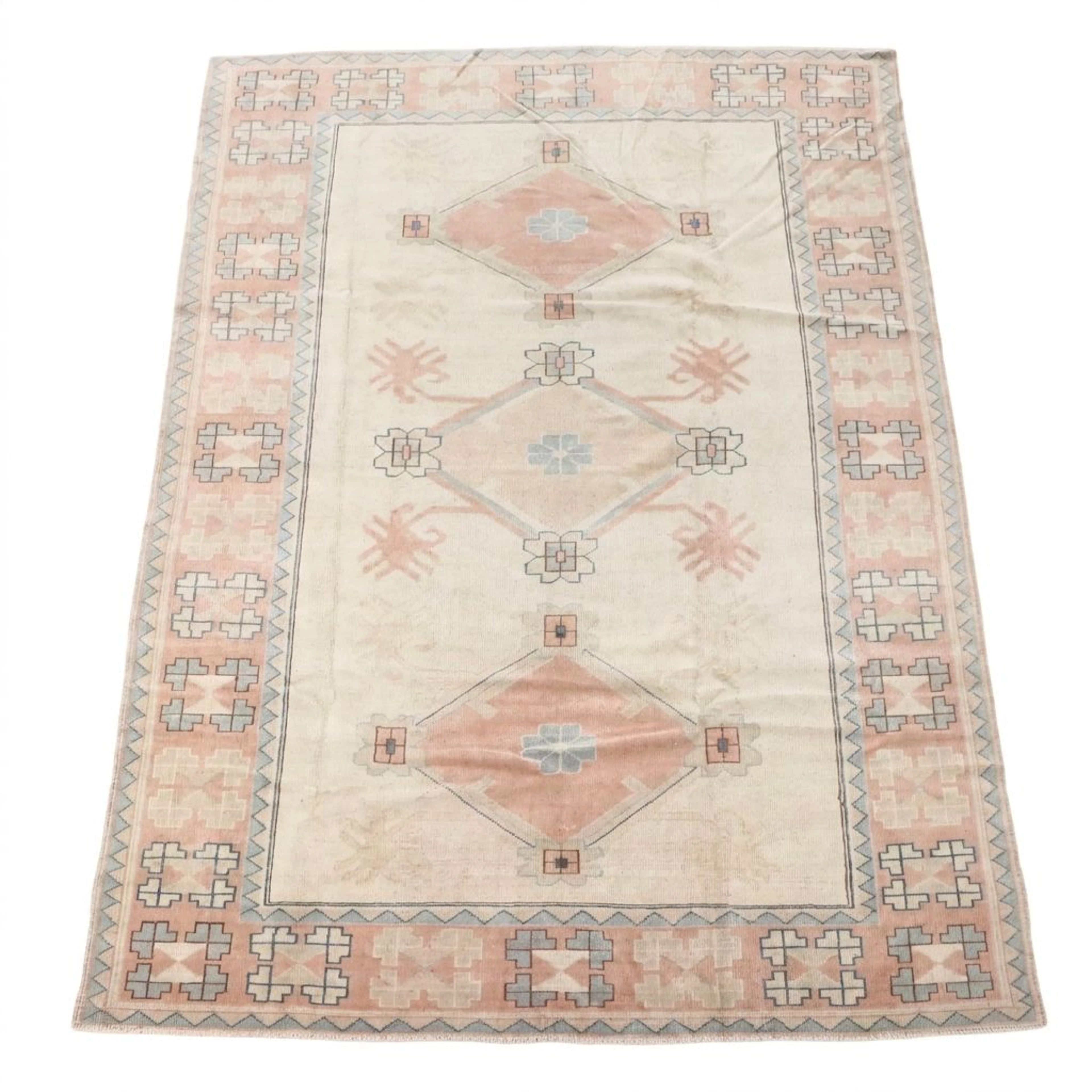 7'1 x 10'2 Hand-Knotted Turkish Oushak Area Rug