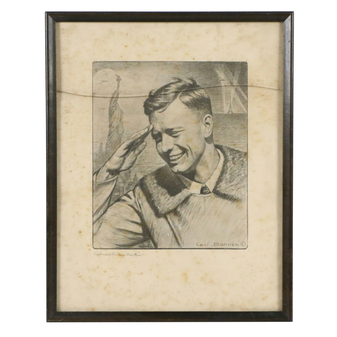 After Carl Bohnen Portrait Etching of Charles Lindner, Circa 1927