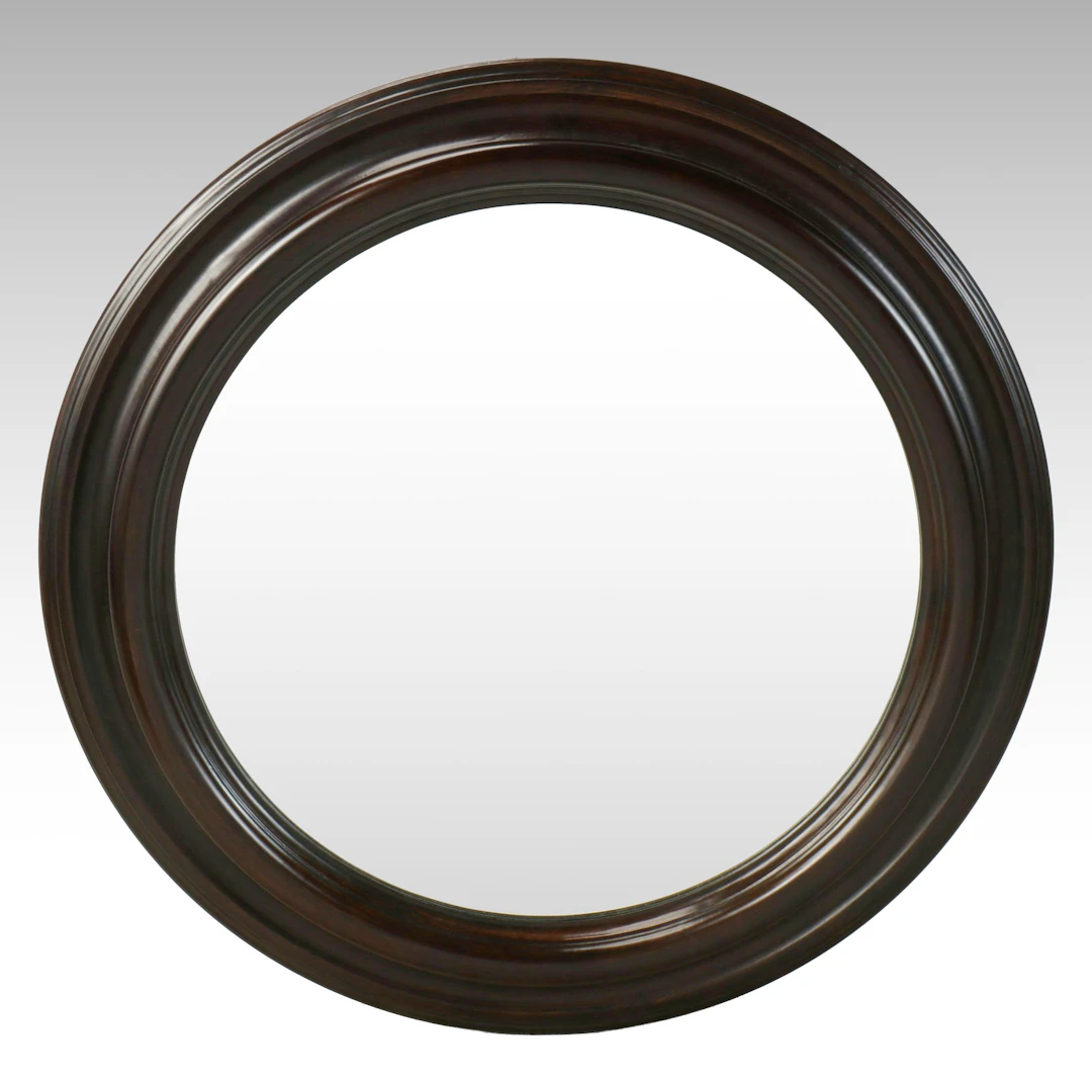 Gallery "Monaco" Dark Cherry Finished Round Wall Mirror