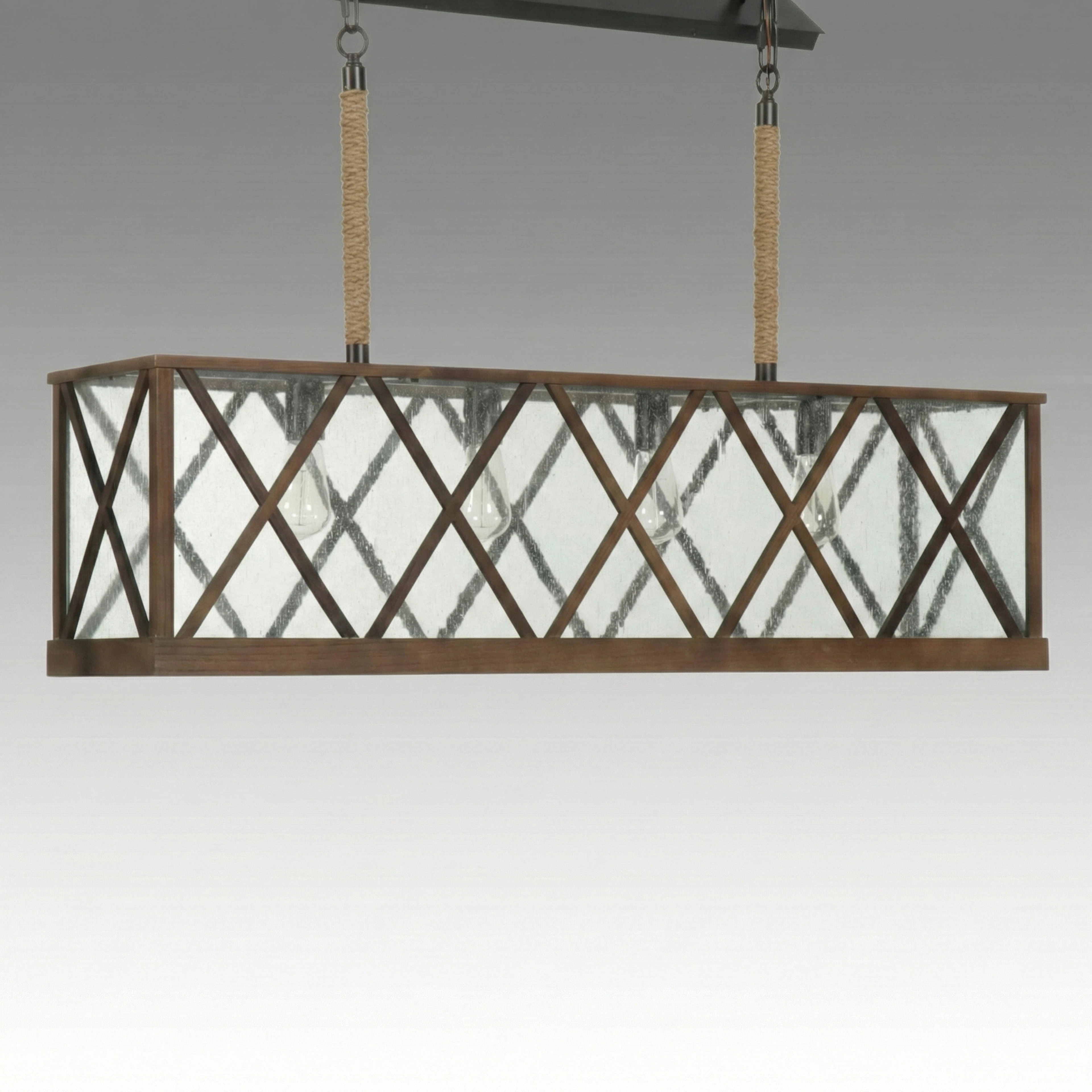 Target Weathered Oak Four-Light Island Chandelier, 2015