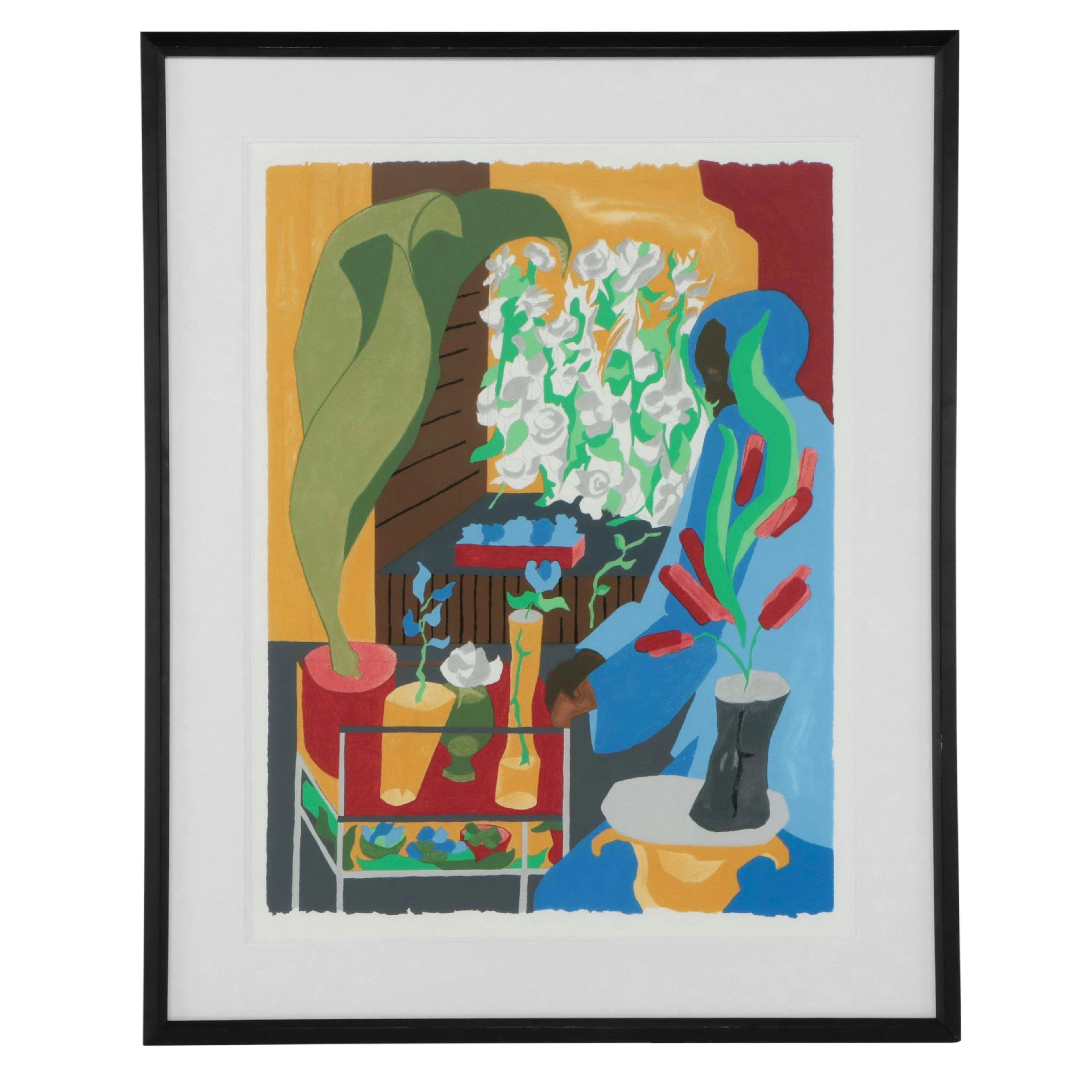 Jacob Lawrence Serigraph "Supermarket Flora," 1996