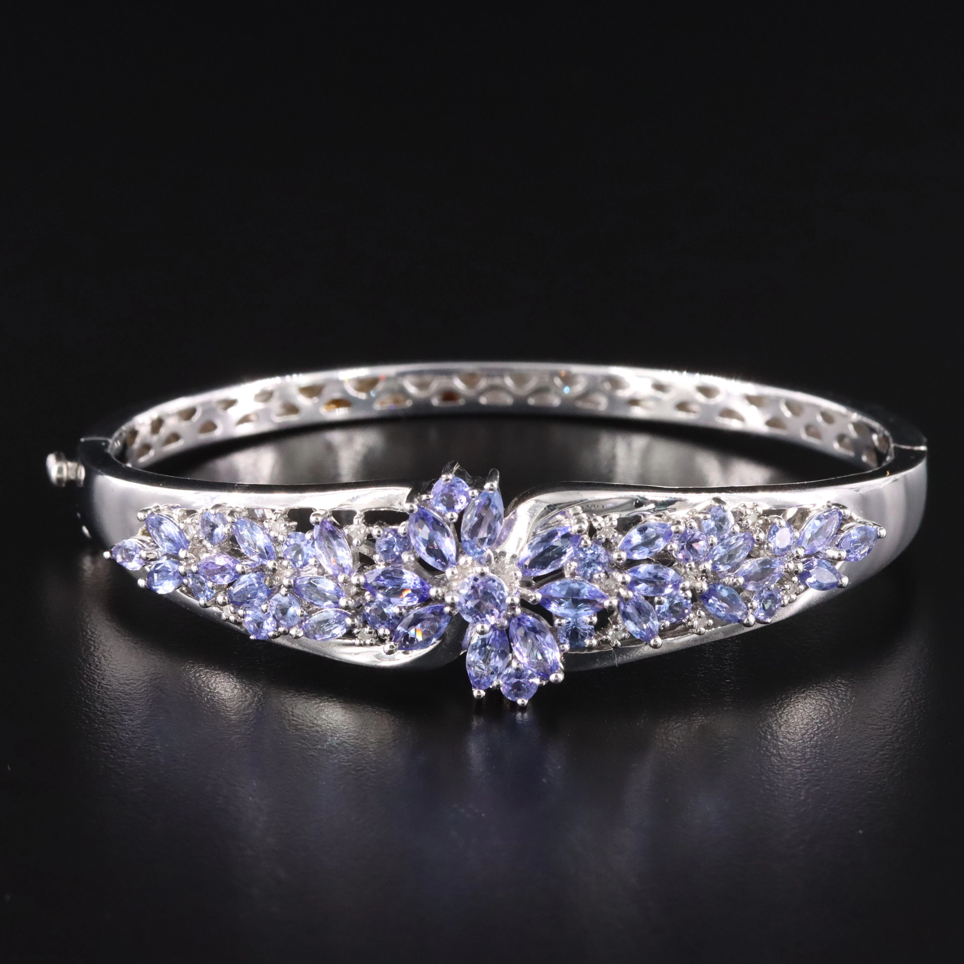 Sterling Tanzanite and Diamond Bracelet