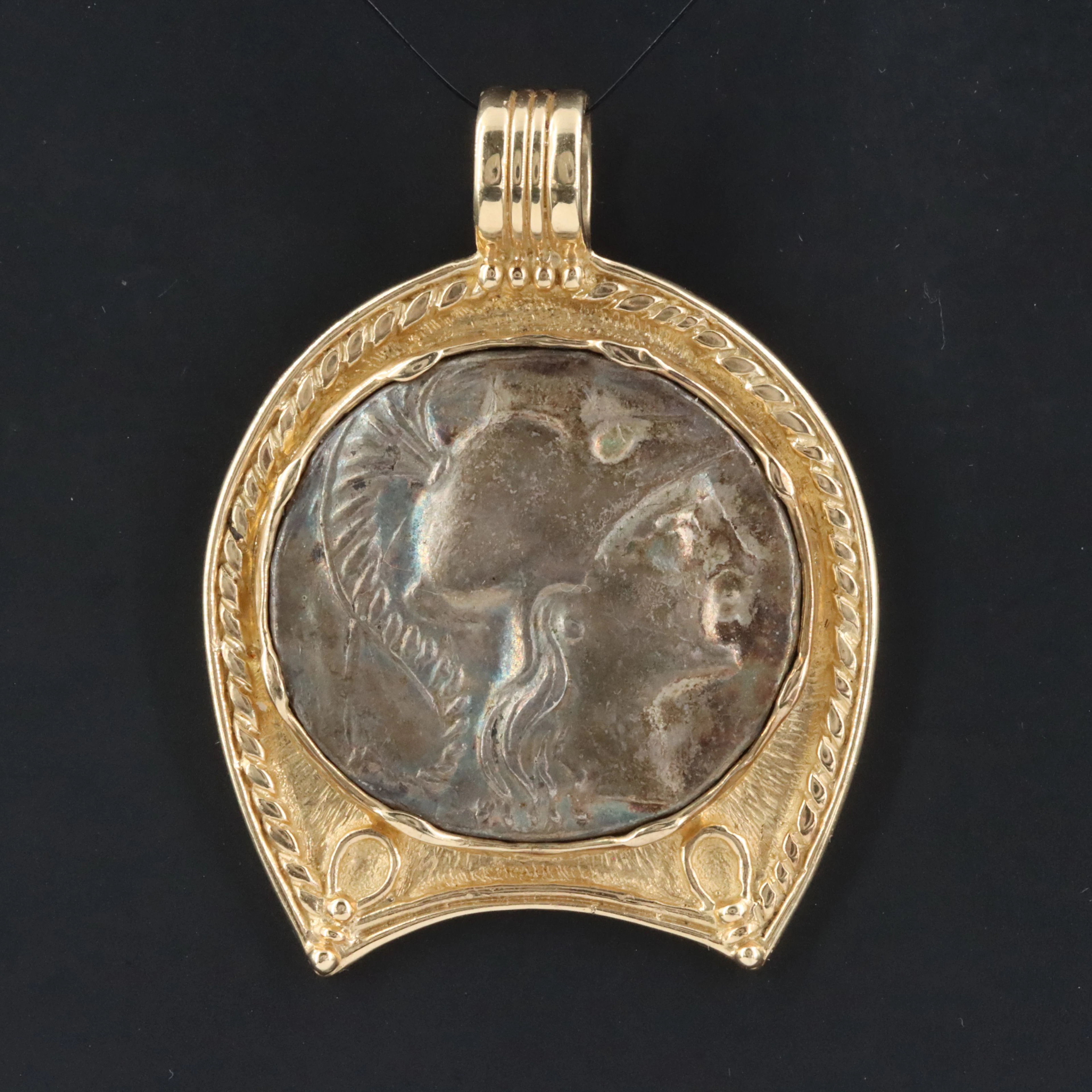 14K Pendant with Reproduction Athenian-Style AR Tetradrachm