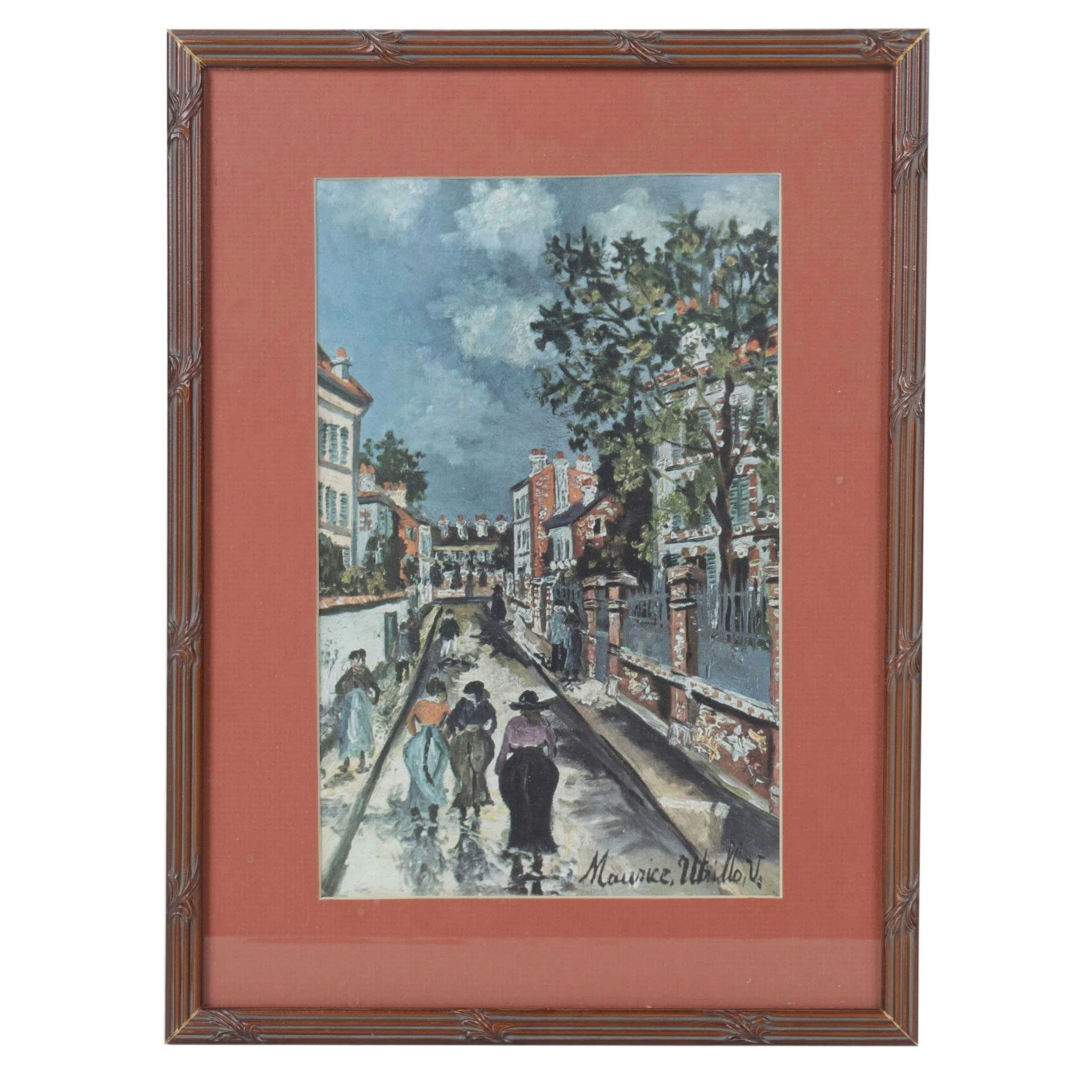 Offset Lithograph After Maurice Utrillo Parisian Street Scene, Late