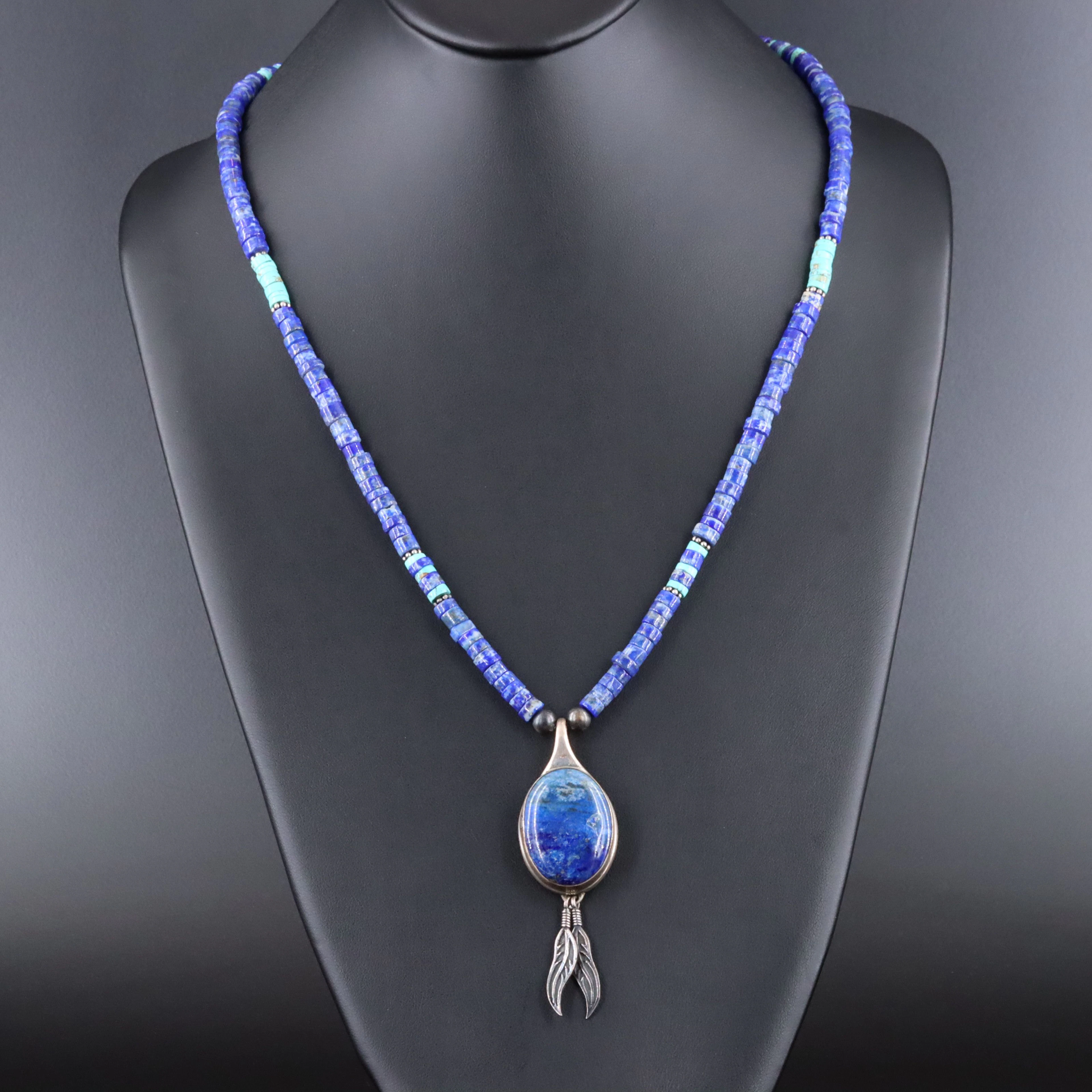 Masha Sterling Lapis Lazuli and Magnesite Necklace
