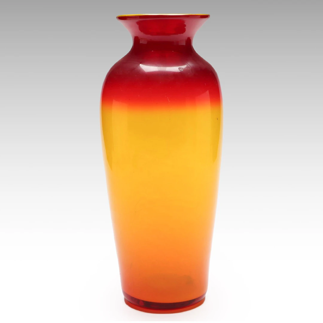 Blenko Tequila Sunrise Art Glass Vase