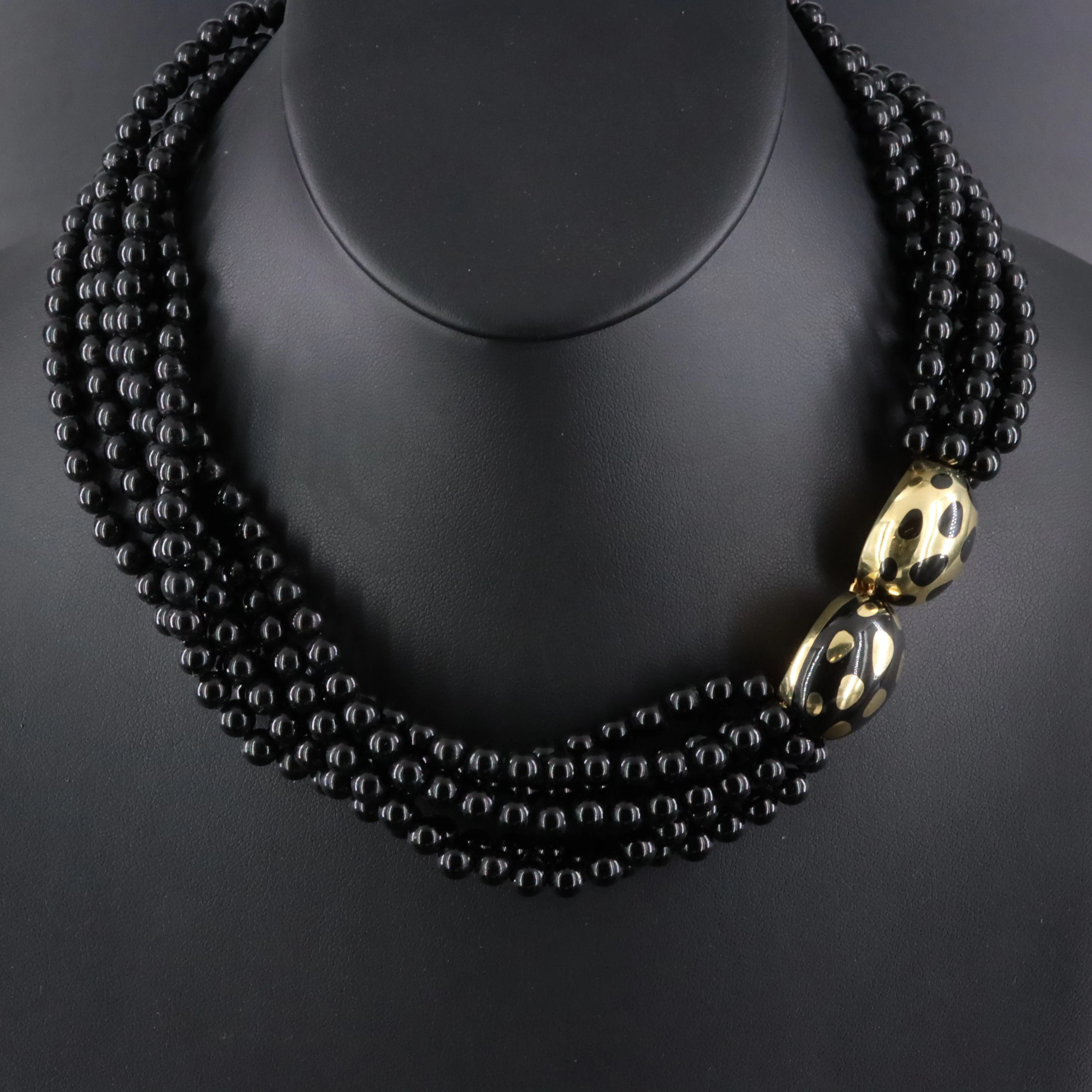 Angela Cummings for Tiffany & Co. 18K Black Onyx Bead Torsade Necklace