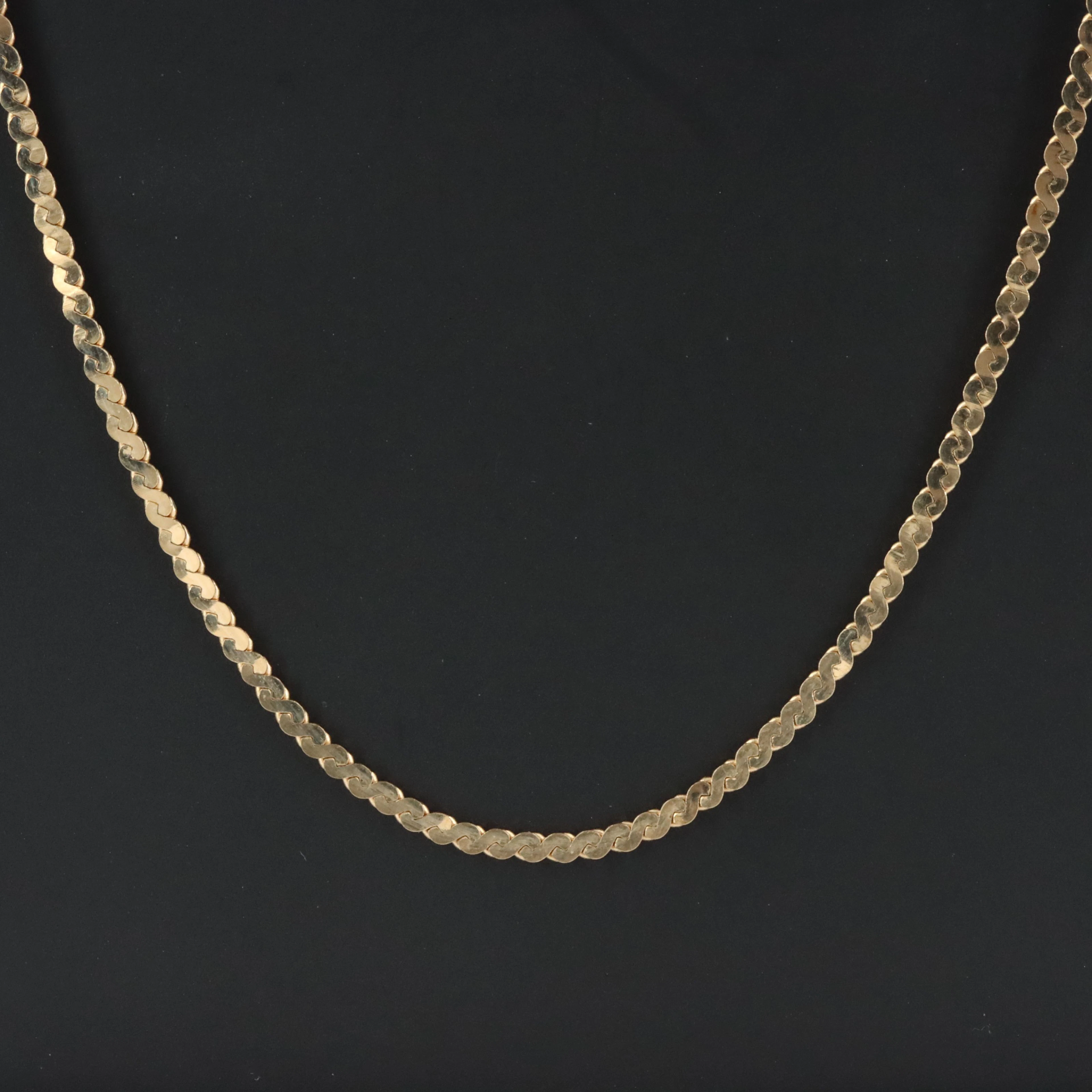 14K Serpentine Chain Necklace