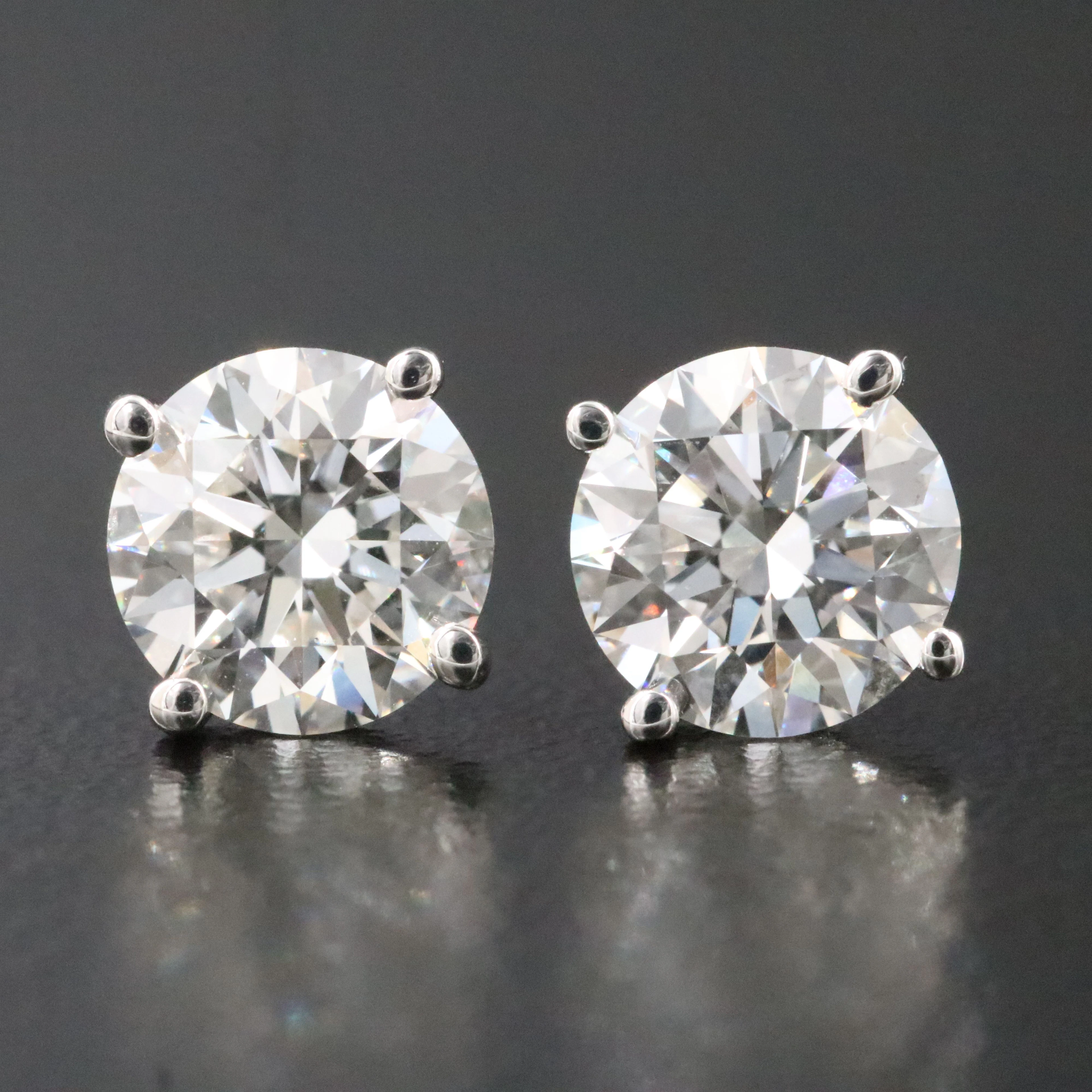 14K 2.96 CTW Lab Grown Diamond Solitaire Earrings with IGI Reports