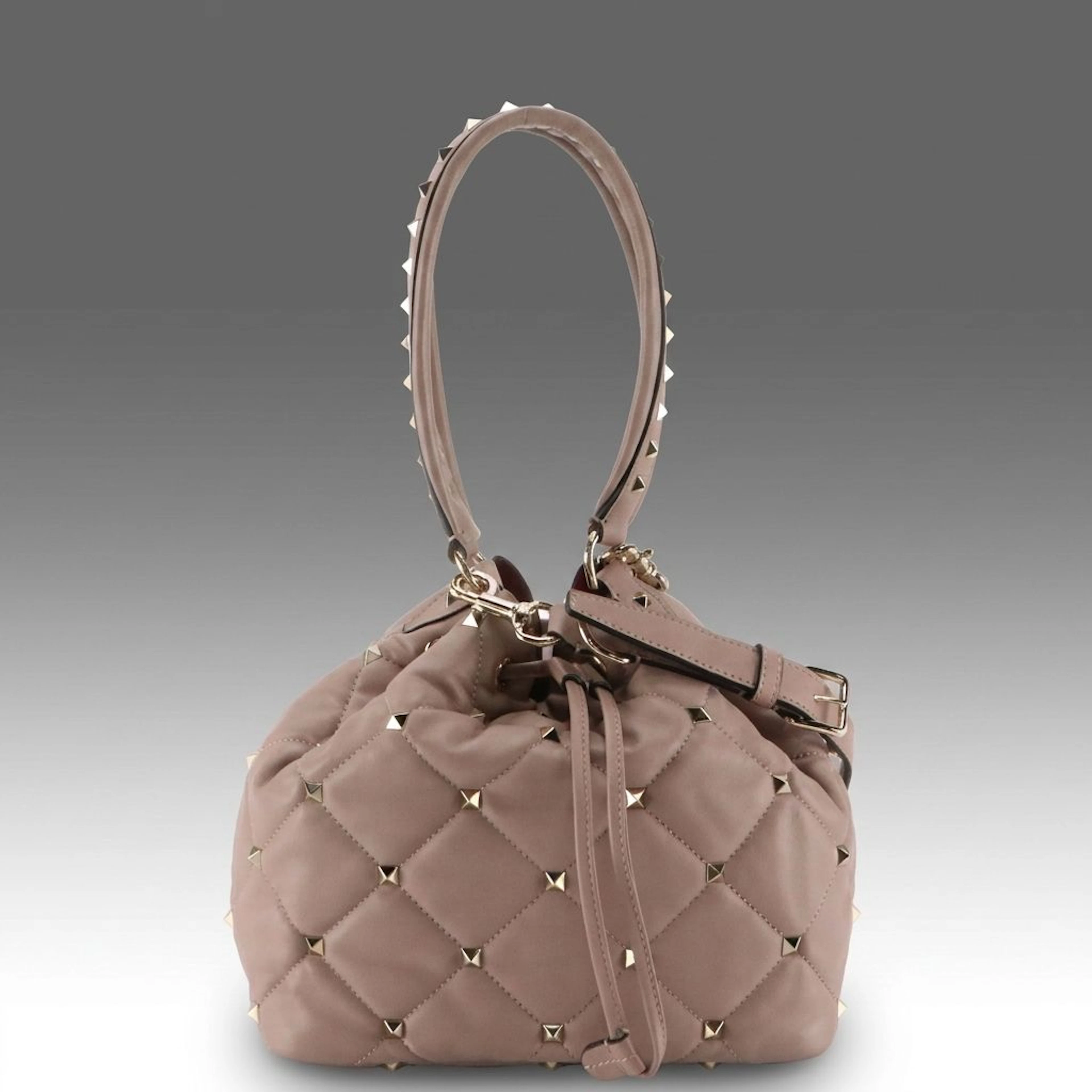 Valentino Garavani Rockstud Two-Way Bucket Bag in Quilted Leather