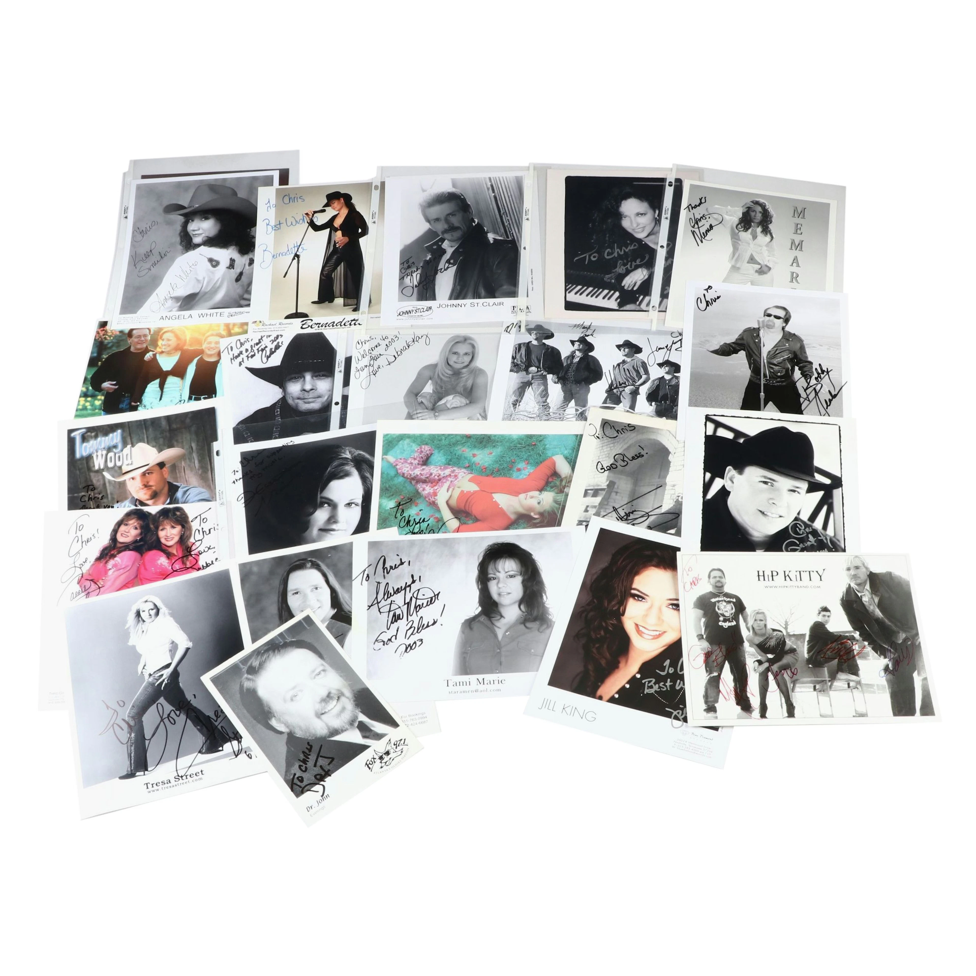 Twenty-Eight Signed Photo Prints of Various Musical Artists, Early 2000s