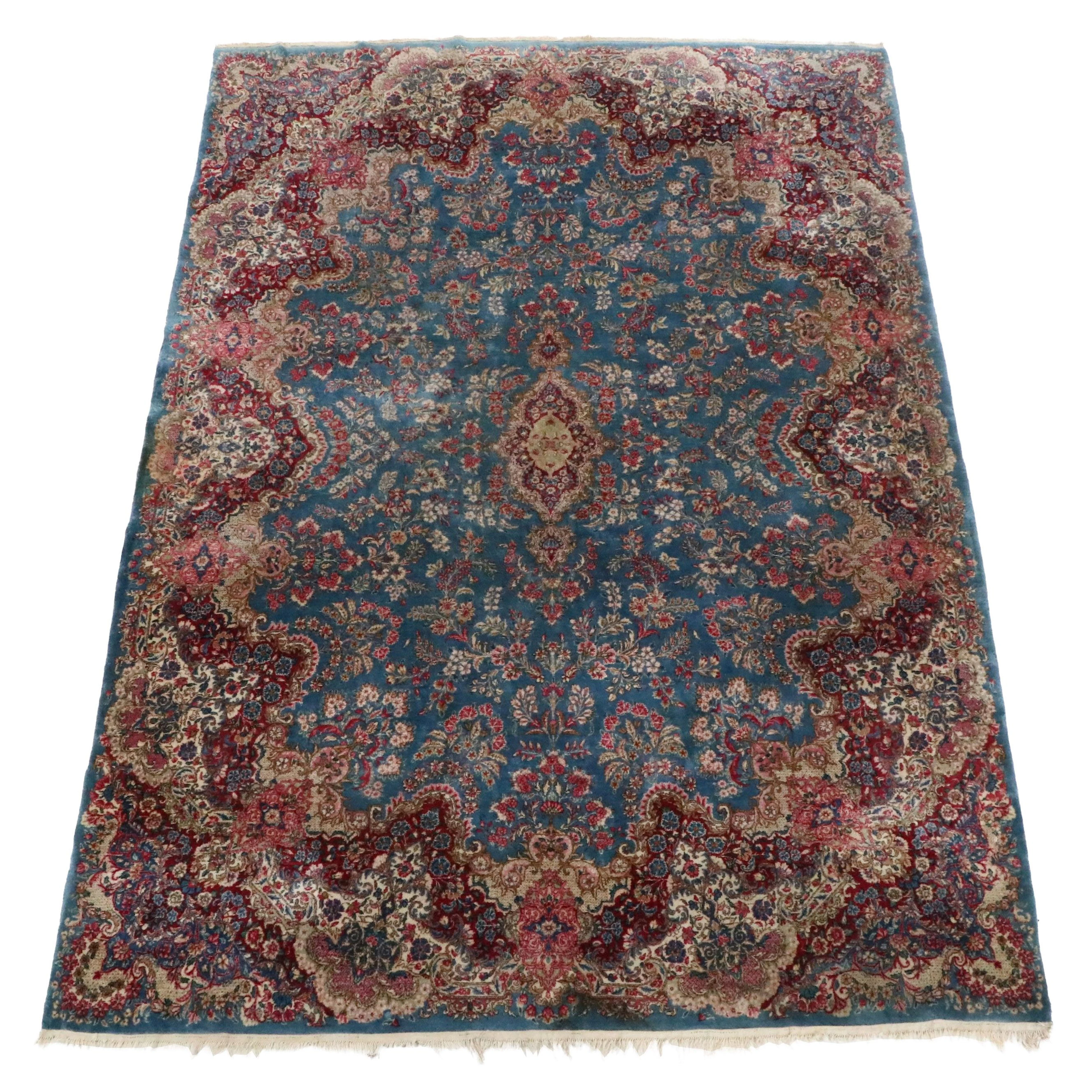 8'7 x 12'2 Hand-Knotted Persian Kerman Room Sized Rug
