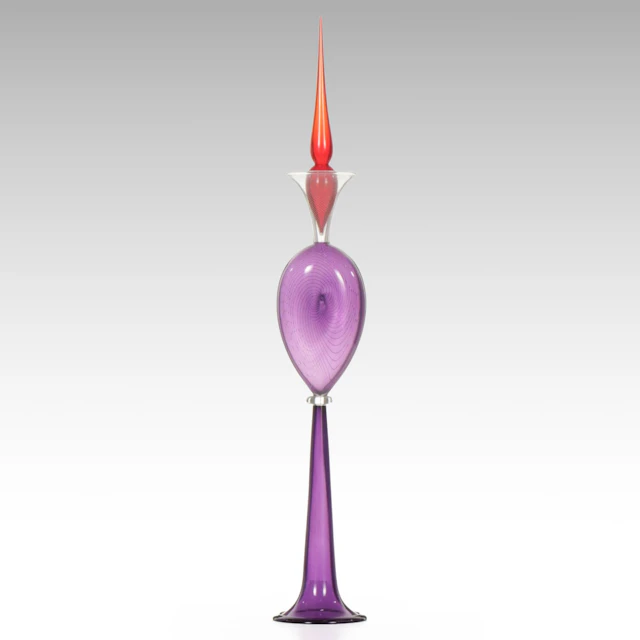 Nick Mount Signed Blown Glass Trumpet Vase, 2001