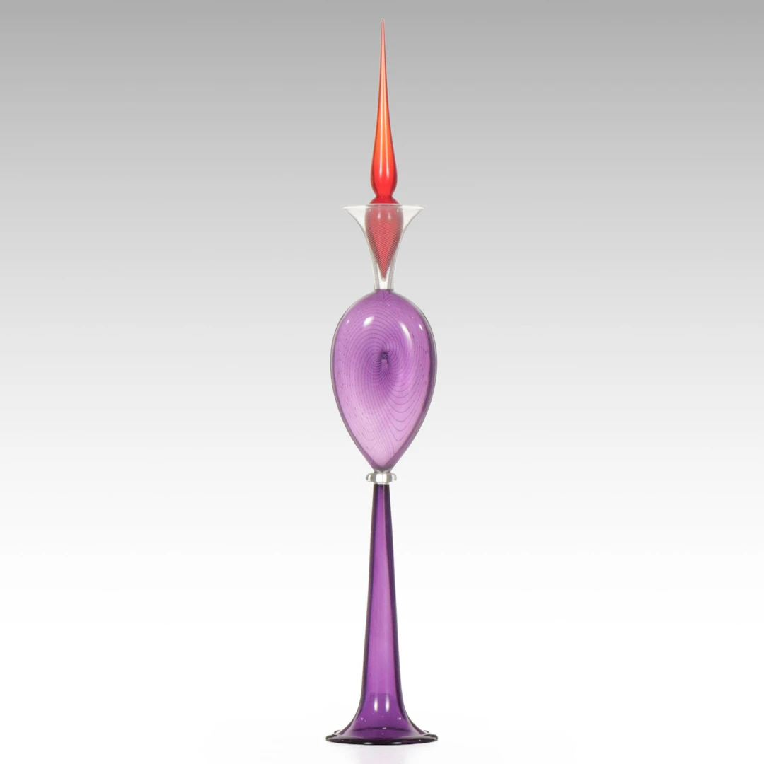 Nick Mount Signed Blown Glass Trumpet Vase, 2001