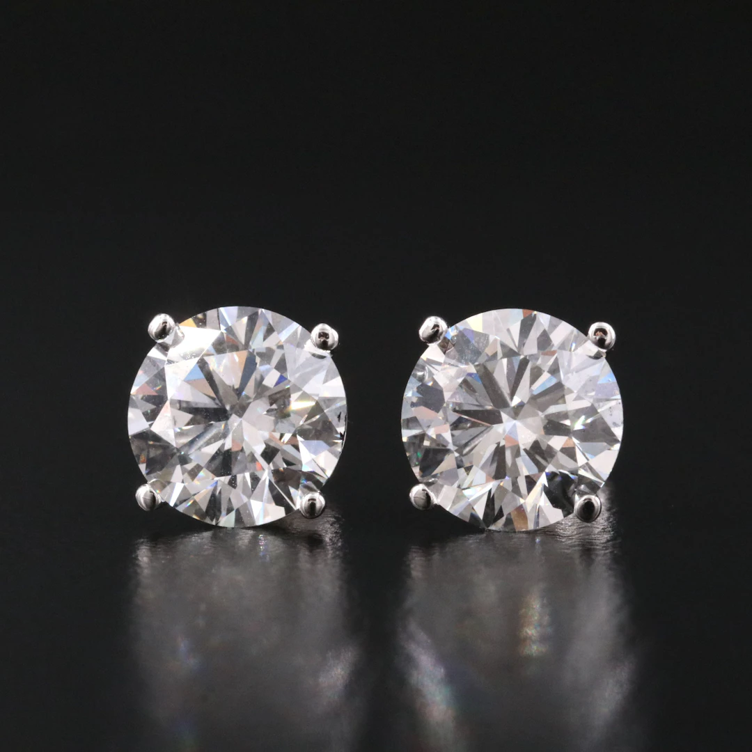 14K 5.03 CTW Lab Grown Diamond Stud Earrings with IGI Reports