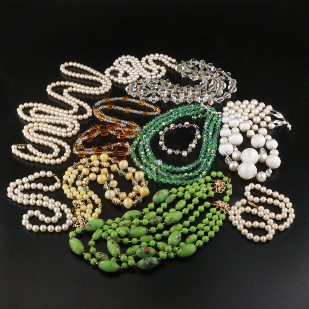 Art Deco, Amber Glass and Crystal Featured in Vintage Jewelry
