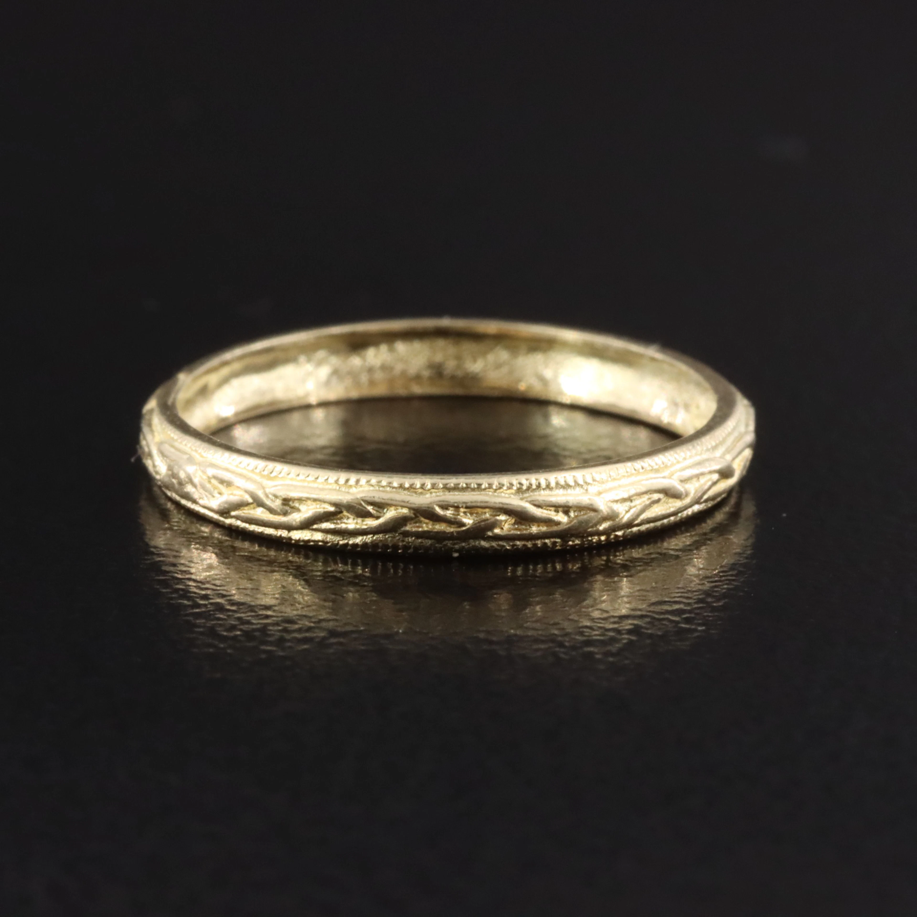 10K Braided Pattern Midi Ring