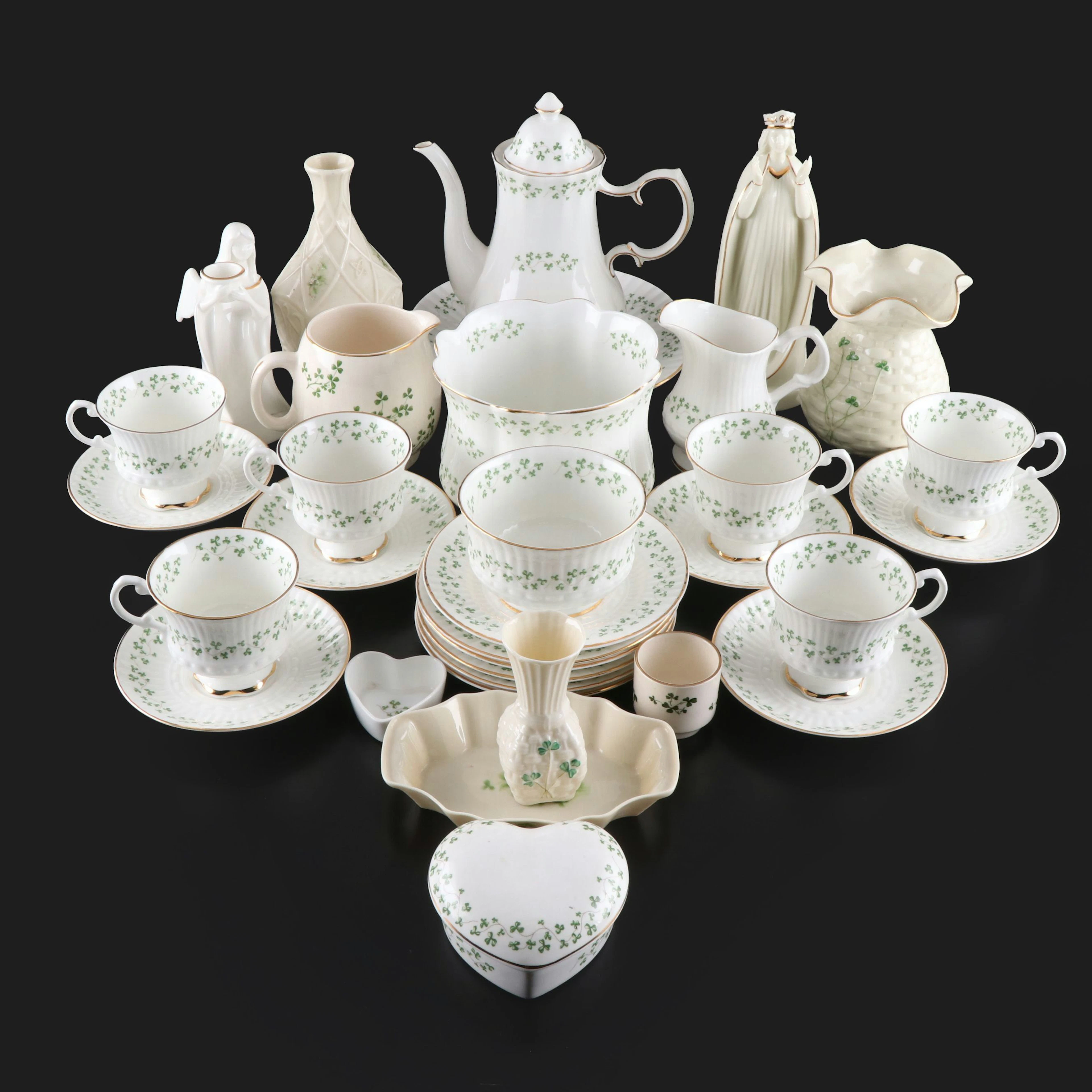 Royal Tara "Trellis Shamrock" Coffee Service with More Irish Porcelain